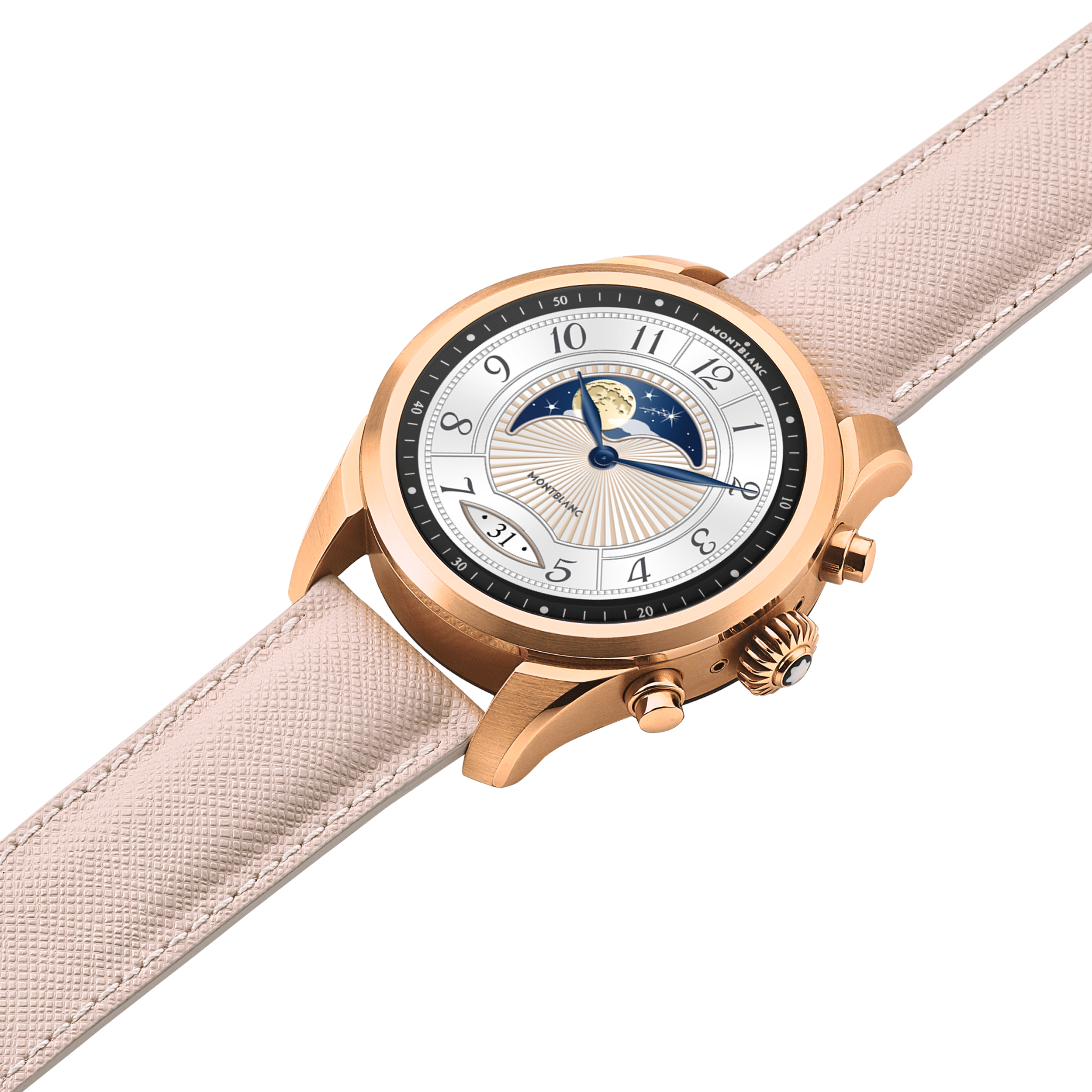 Montblanc Summit 2+ Smartwatch - Golden Color with Leather Strap, image 5