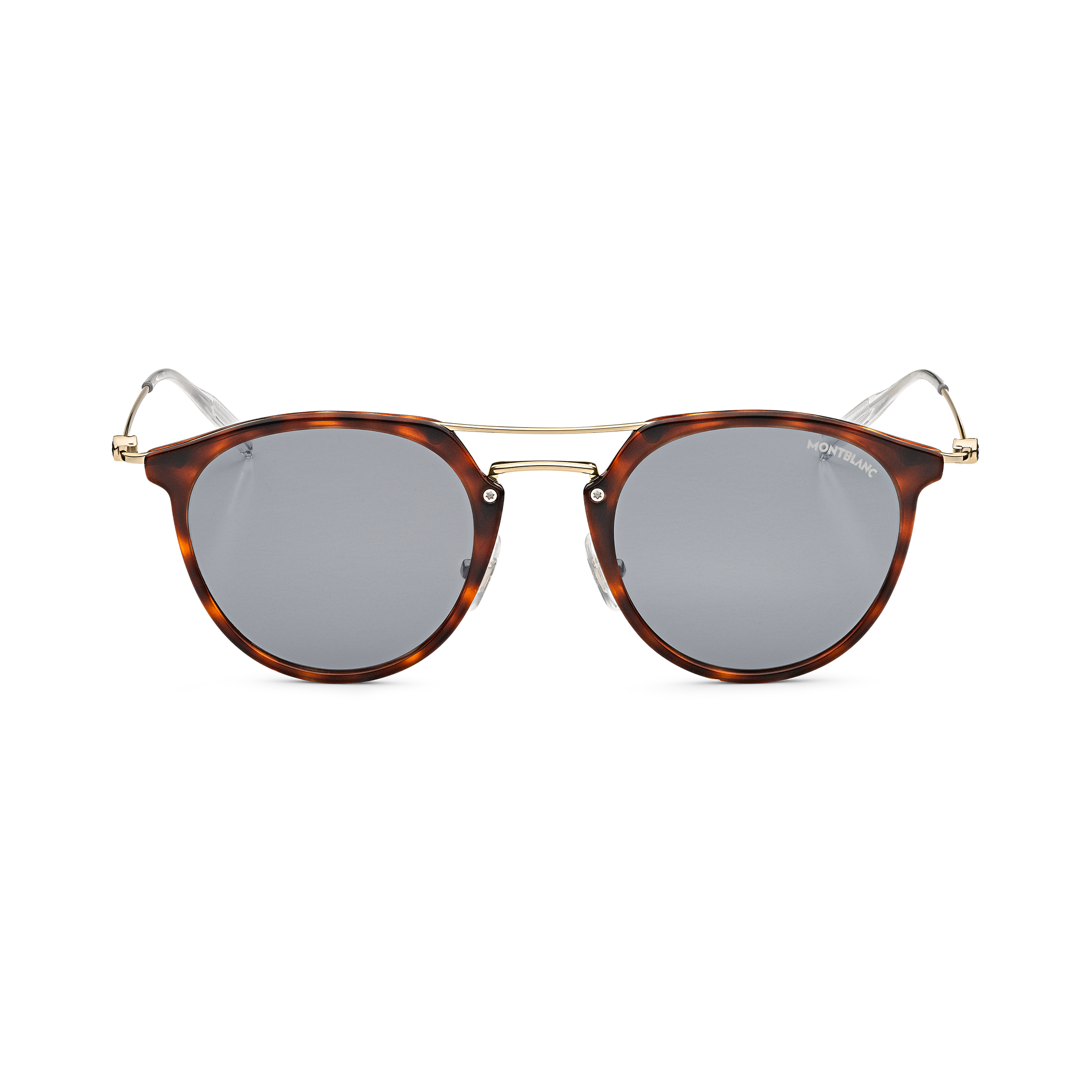Round Sunglasses with Havana-Colored Injected Frame - AED 
