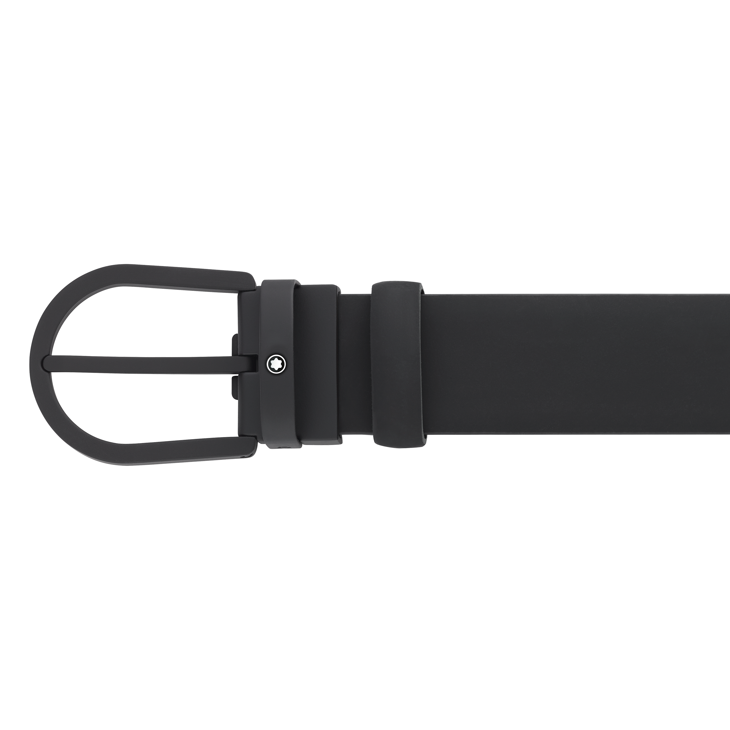 Horseshoe buckle black 35 mm leather belt, image 5