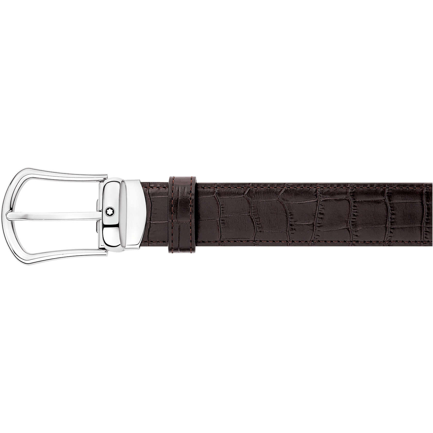 Curved Horseshoe Shiny Palladium-Coated Pin Buckle, image 1