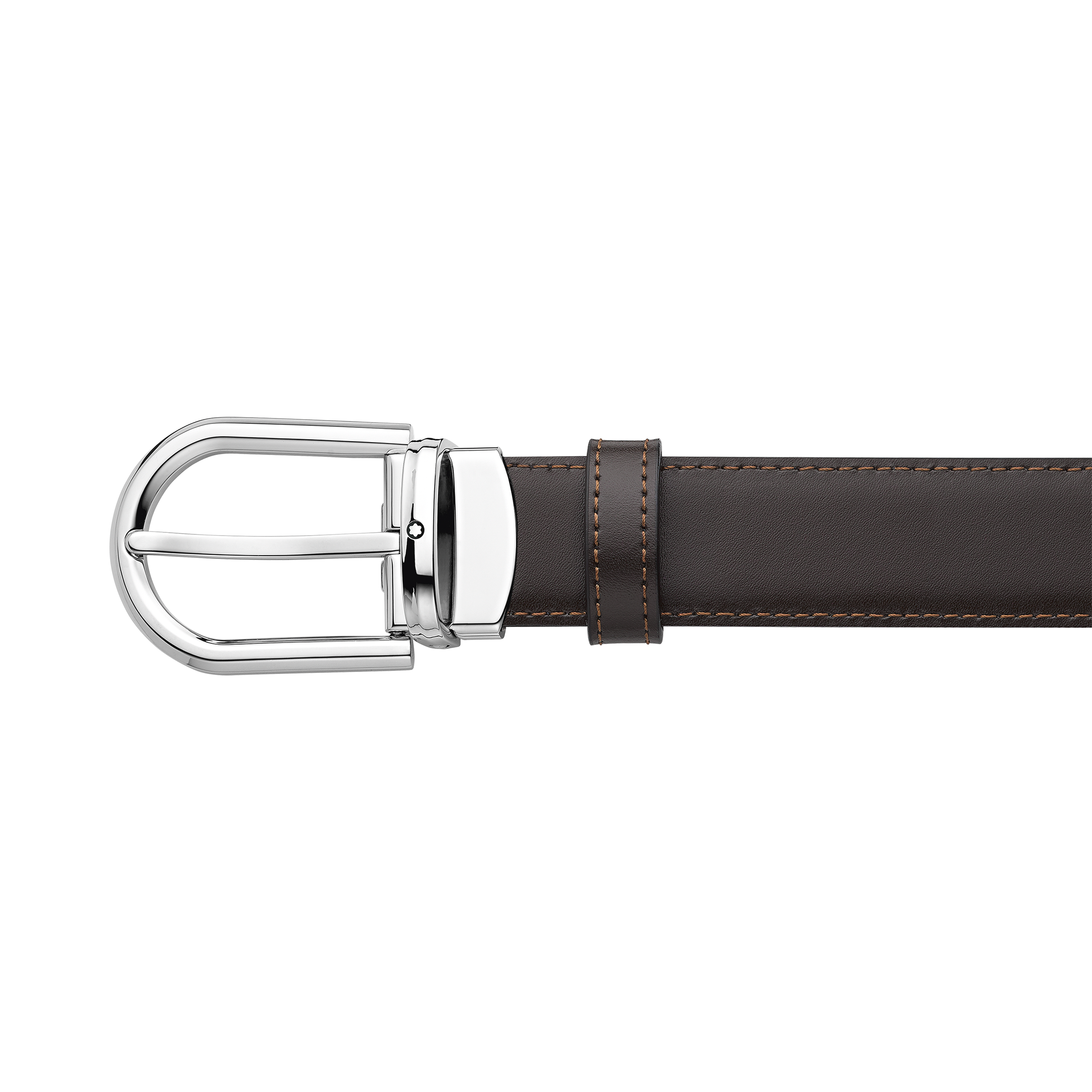Horseshoe buckle black/brown 30 mm reversible leather belt, image 2