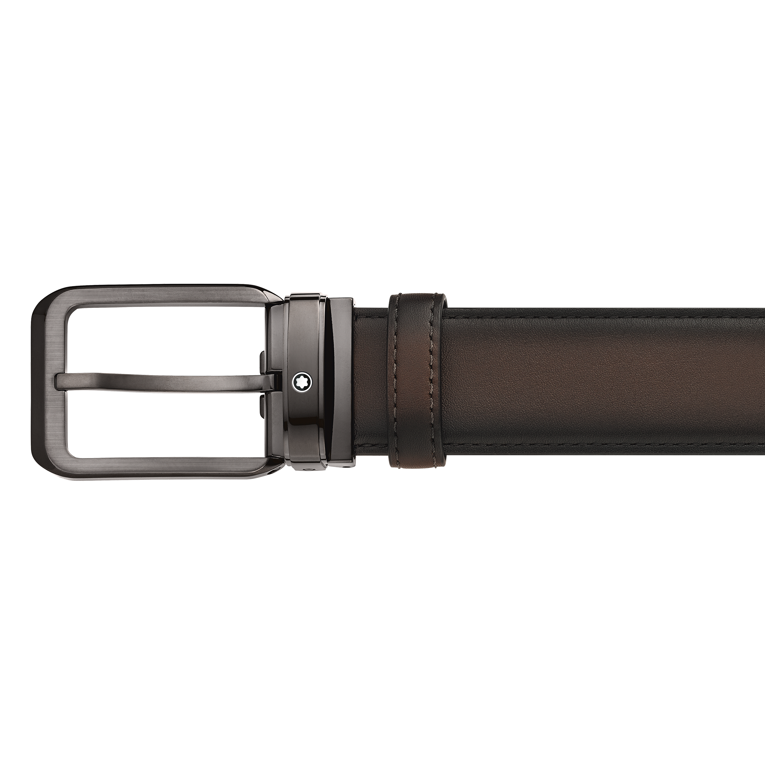 Shaded brown 35 mm leather belt, image 3