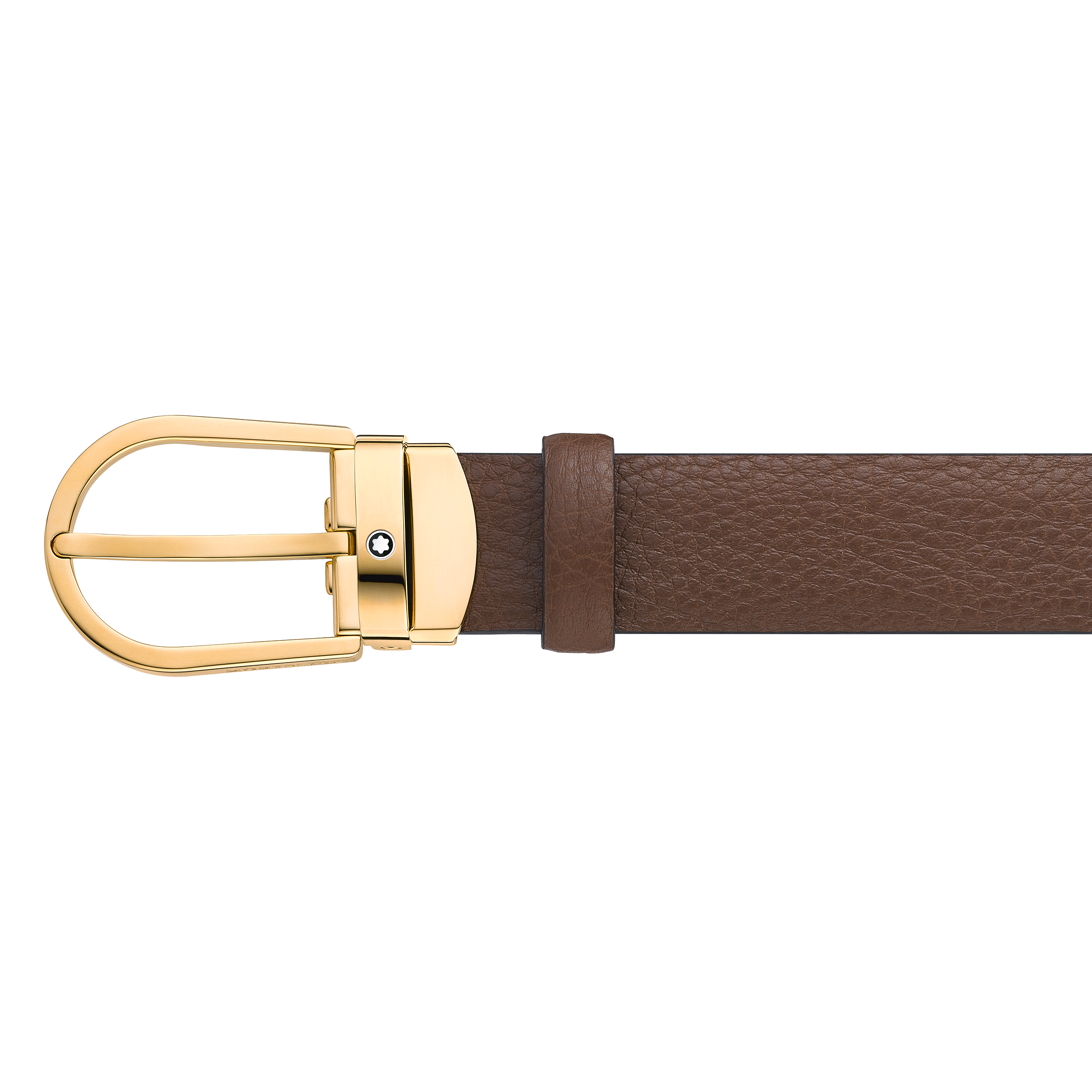 Horseshoe buckle brown 30 mm leather belt, image 2