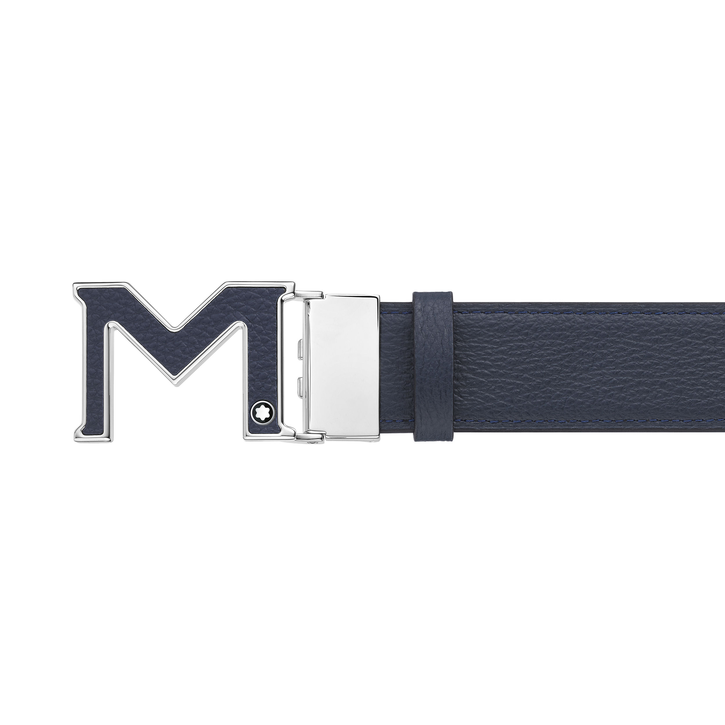 M buckle blue/black 35 mm reversible leather belt, image 3