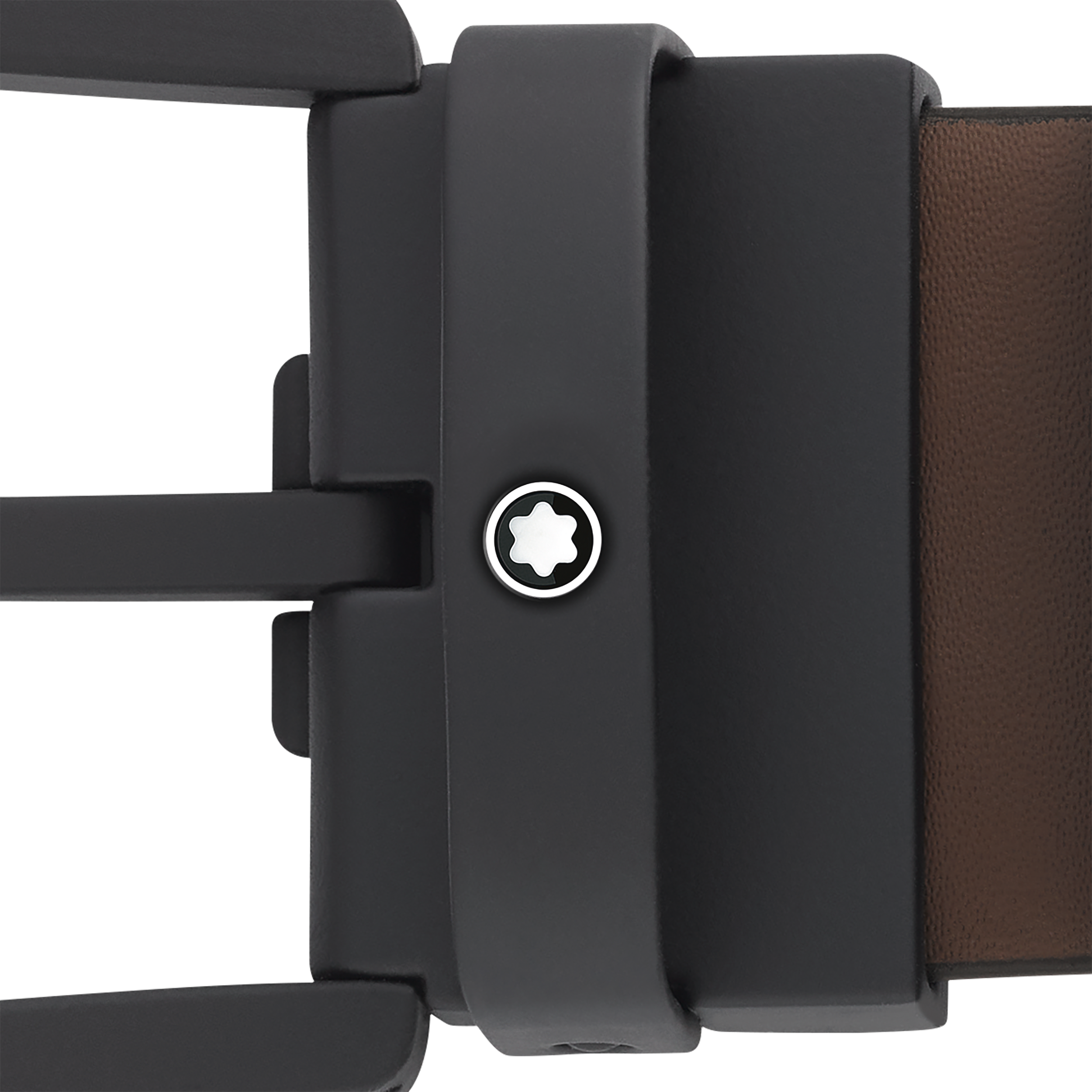 Horseshoe buckle brown 35 mm leather belt, image 4
