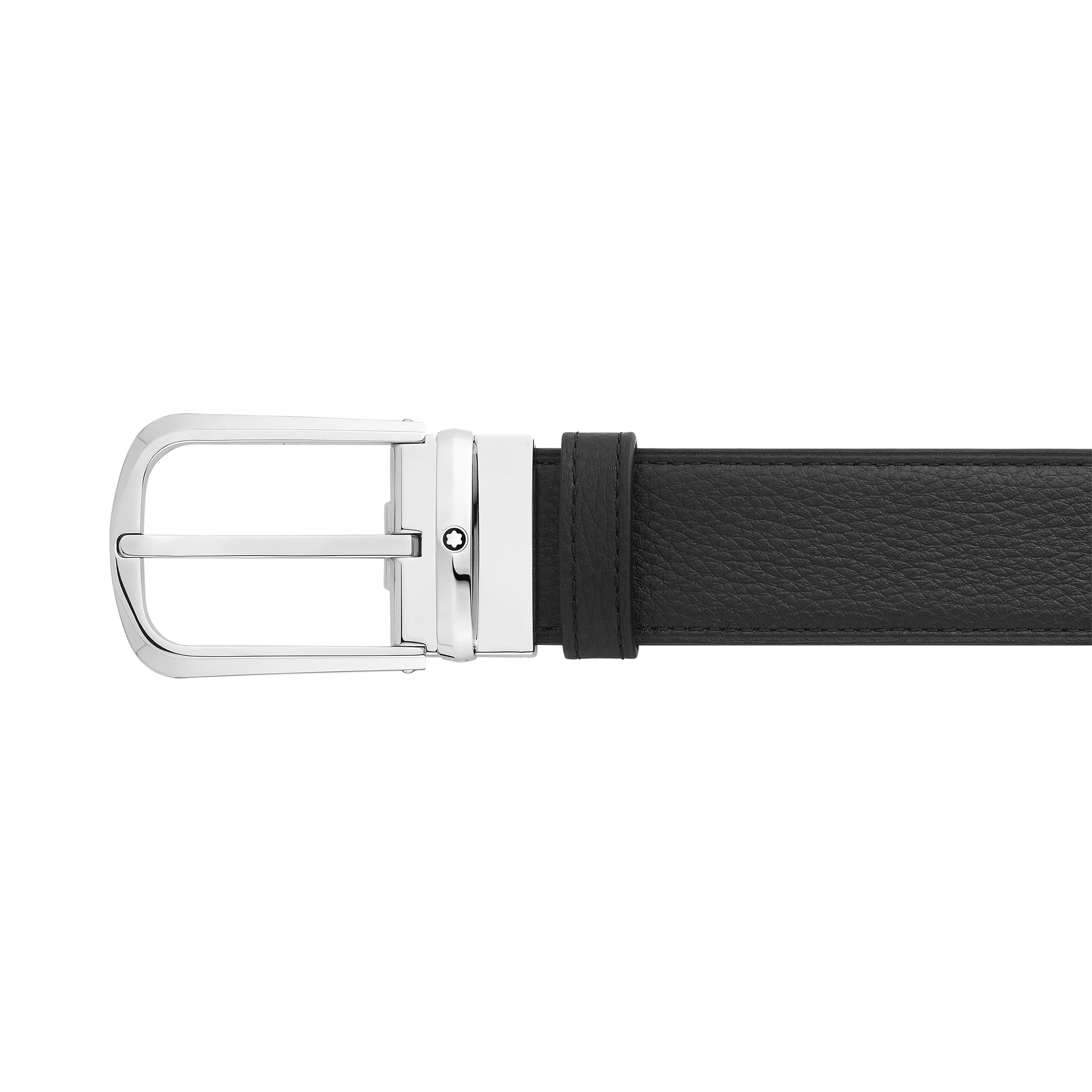 Black/blue 35 mm reversible leather belt, image 2