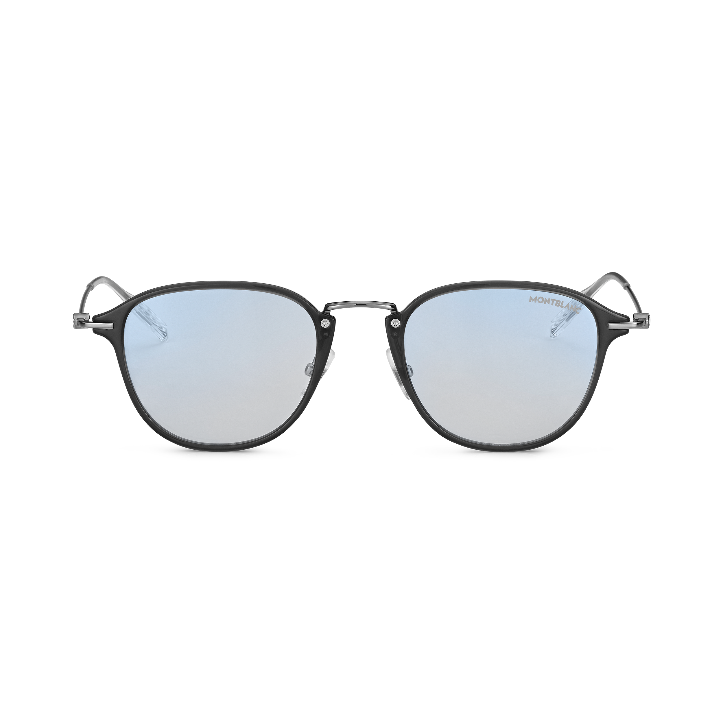Blue Light Protection Round Sunglasses with Gray-Colored Injected Frame, image 1