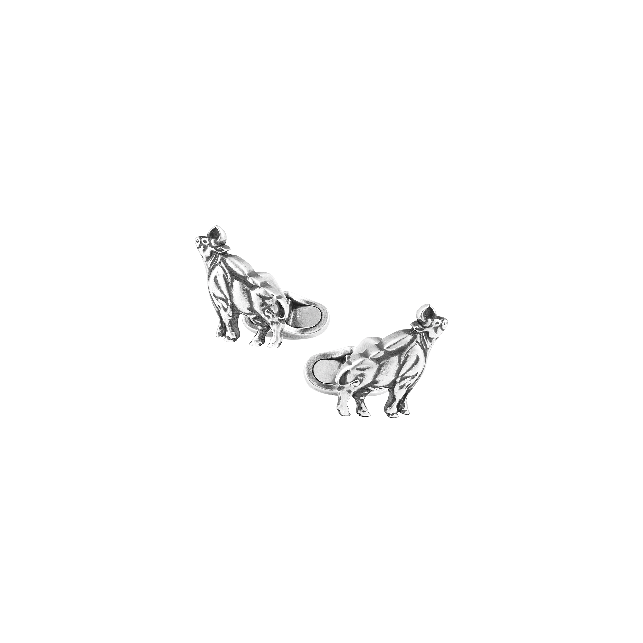 Zodiac Sign Ox Cufflinks Silver, image 1