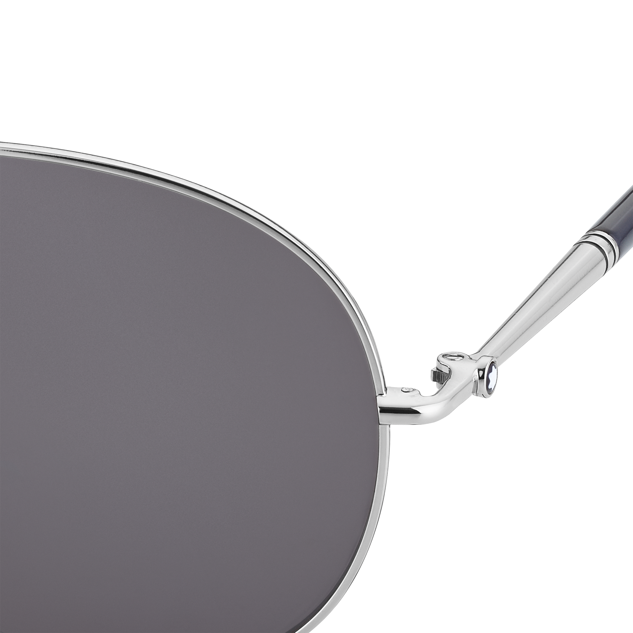 2 صورة ، Silver-Coloured Square Sunglasses with Grey Lenses