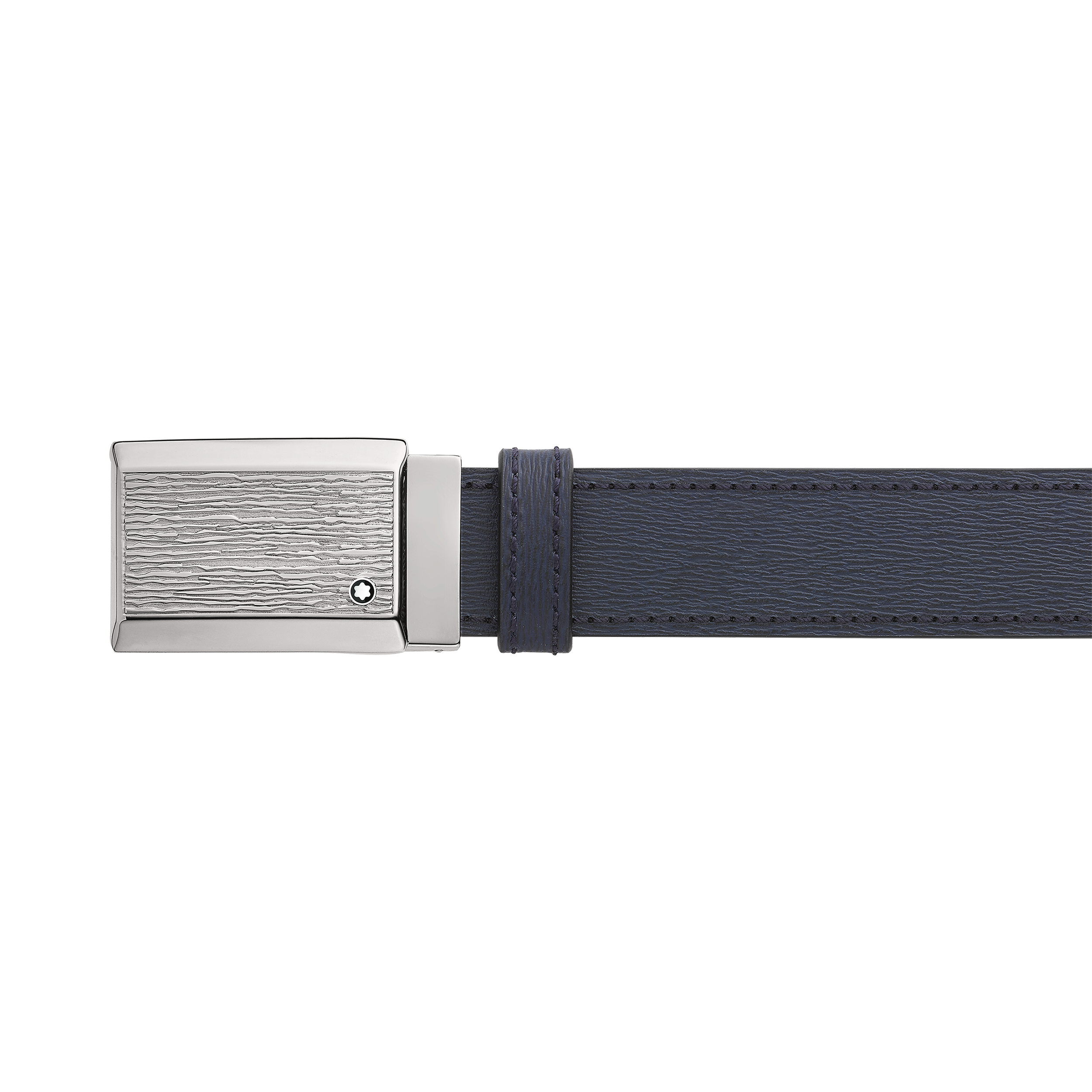 Black/blue 30 mm reversible leather belt, image 1