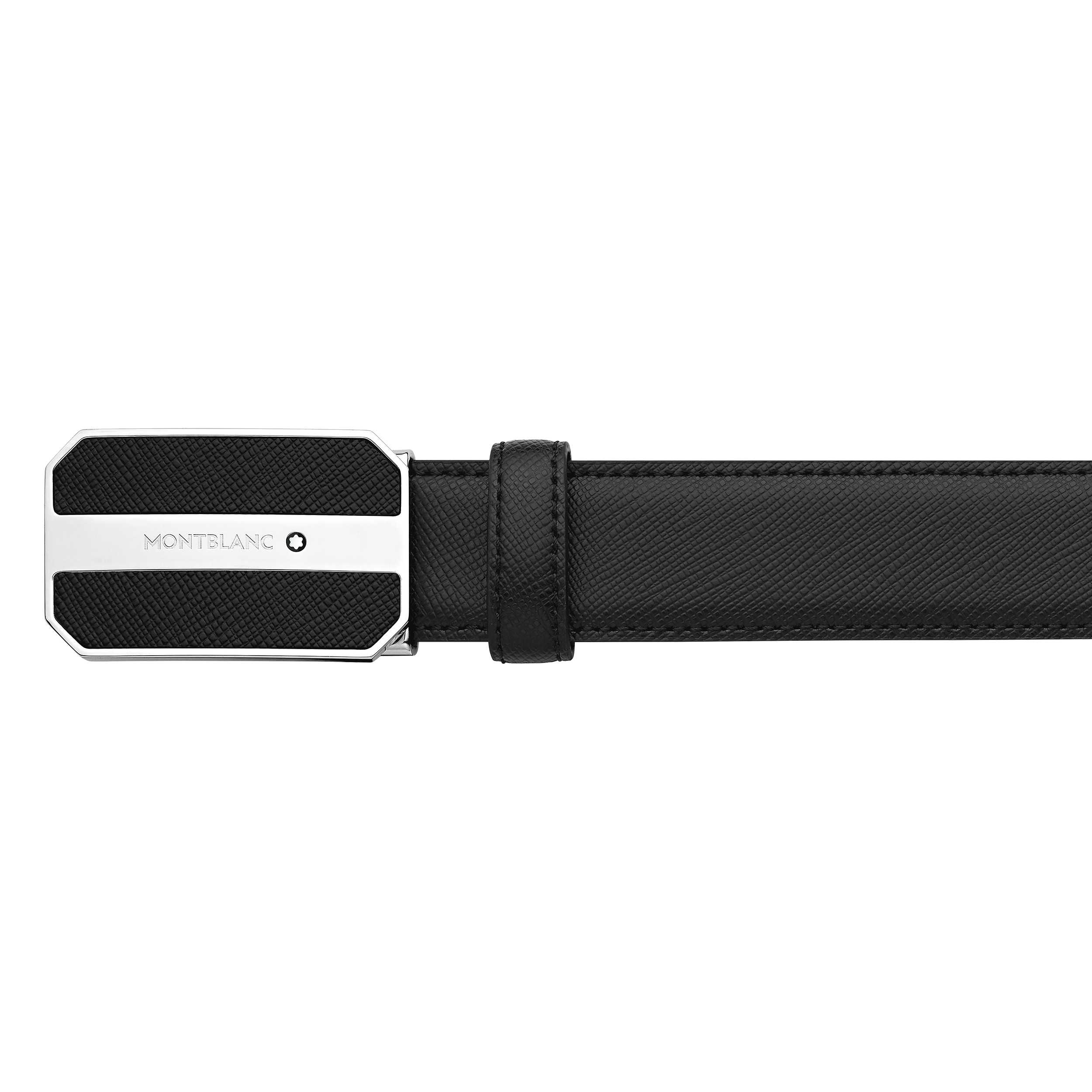 Black 30 mm leather belt, image 2