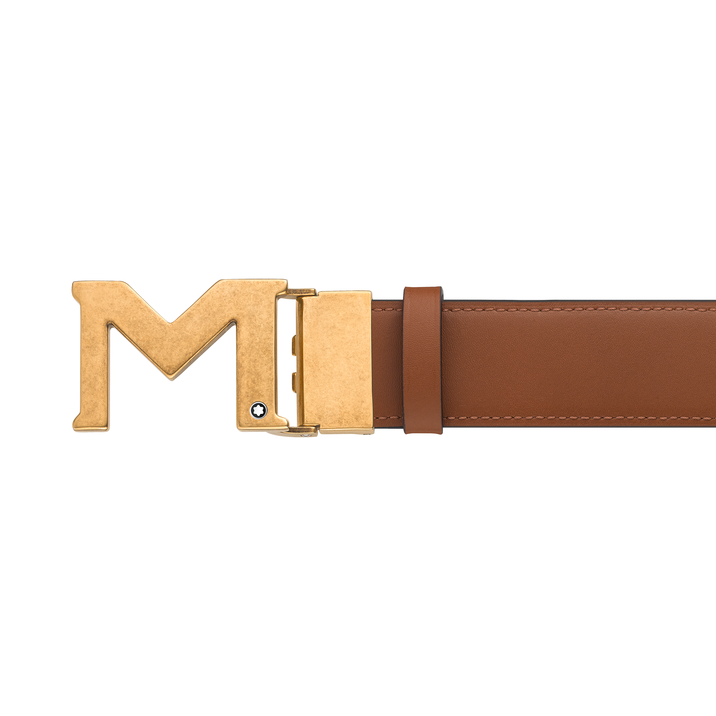 M buckle brown/black 35 mm reversible leather belt, image 1