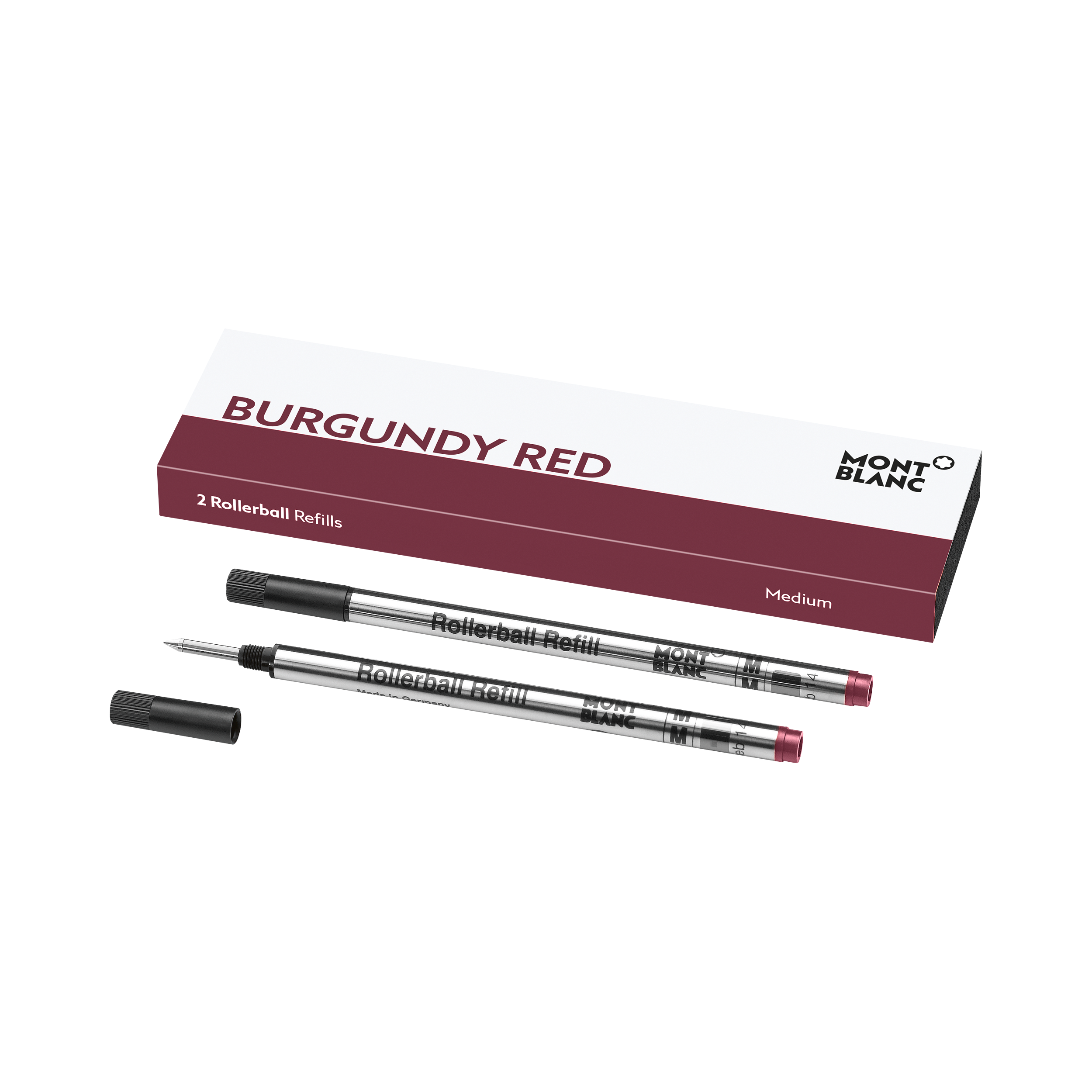 2 Rollerball Refills, Burgundy Red - Medium, image 1