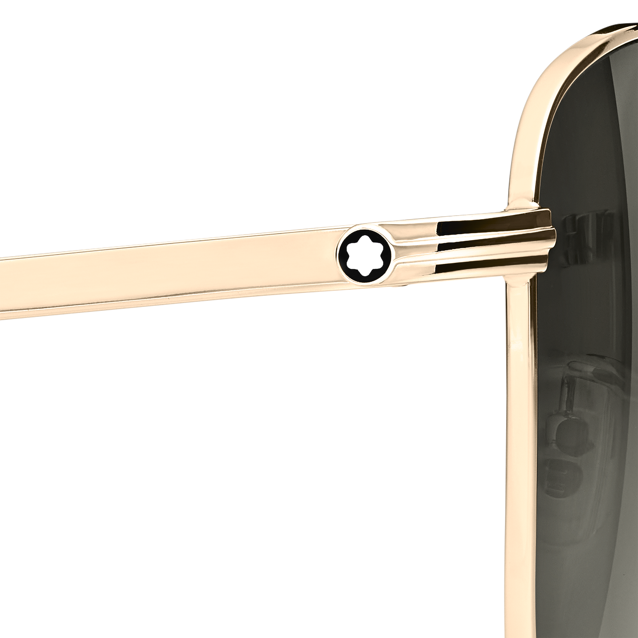 Rectangular Sunglasses with Gold Colored Metal Frame, image 3