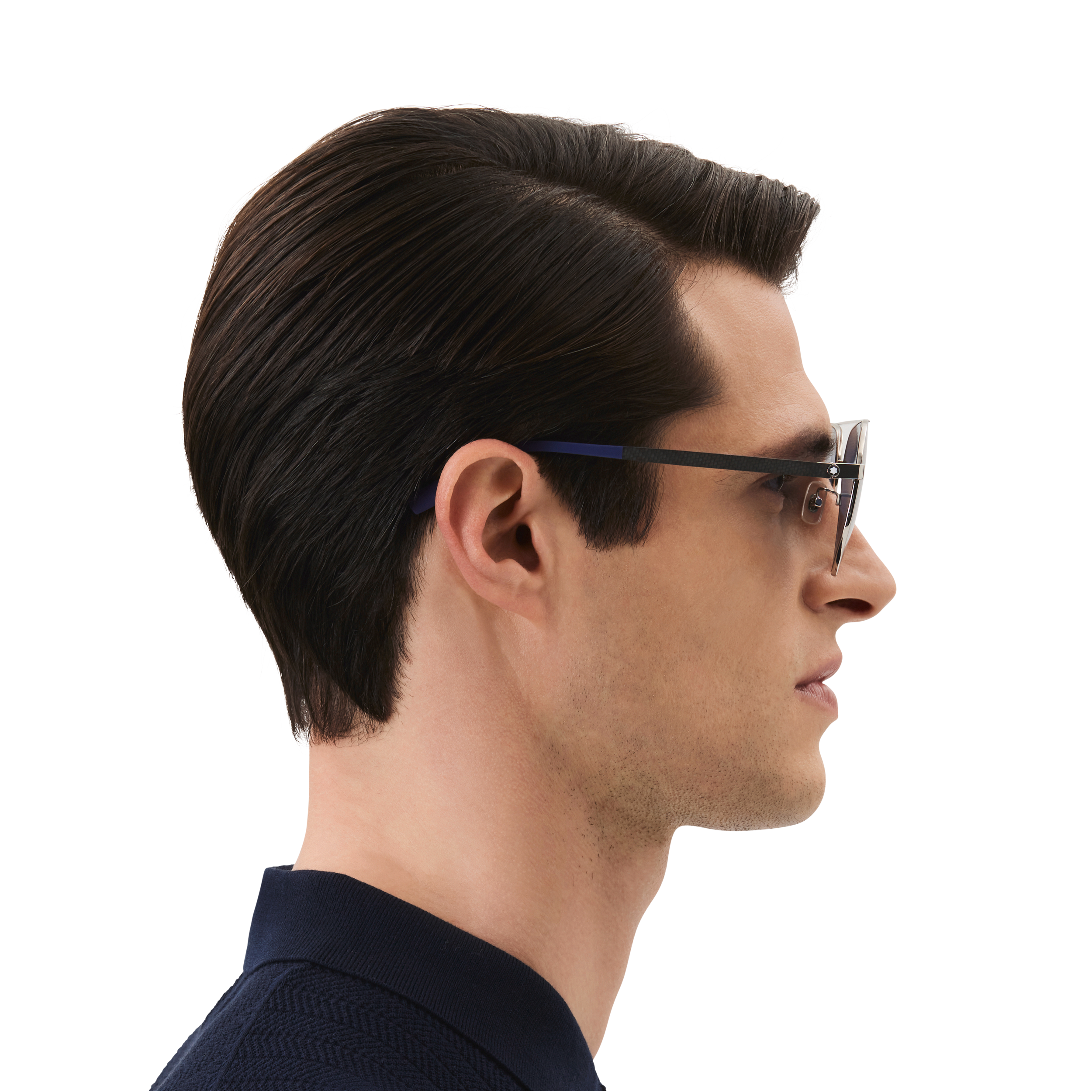 Squared Sunglasses with Silver-Colored and Blue-Colored Metal Frame, image 4