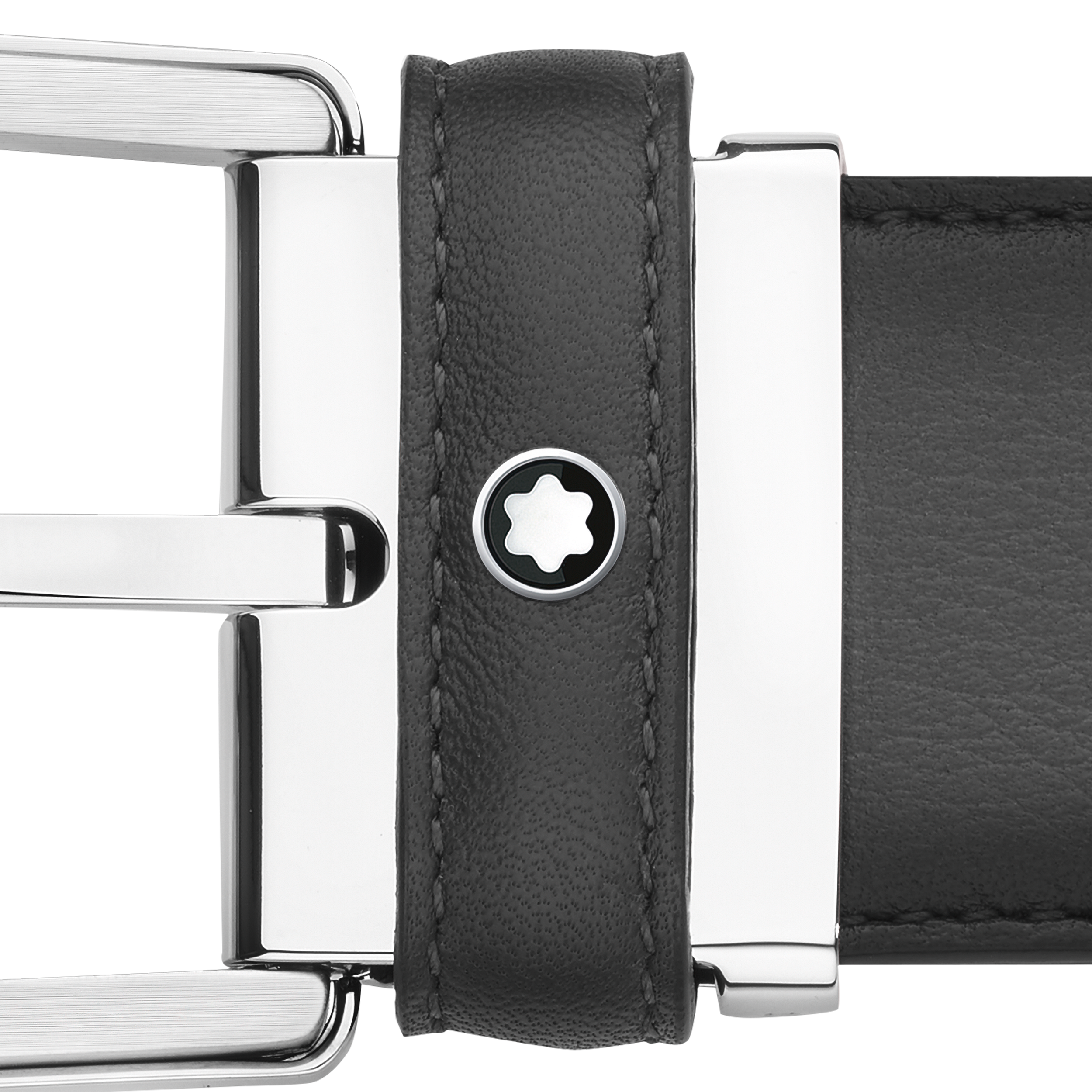 Horseshoe buckle gray 35 mm leather belt, image 3