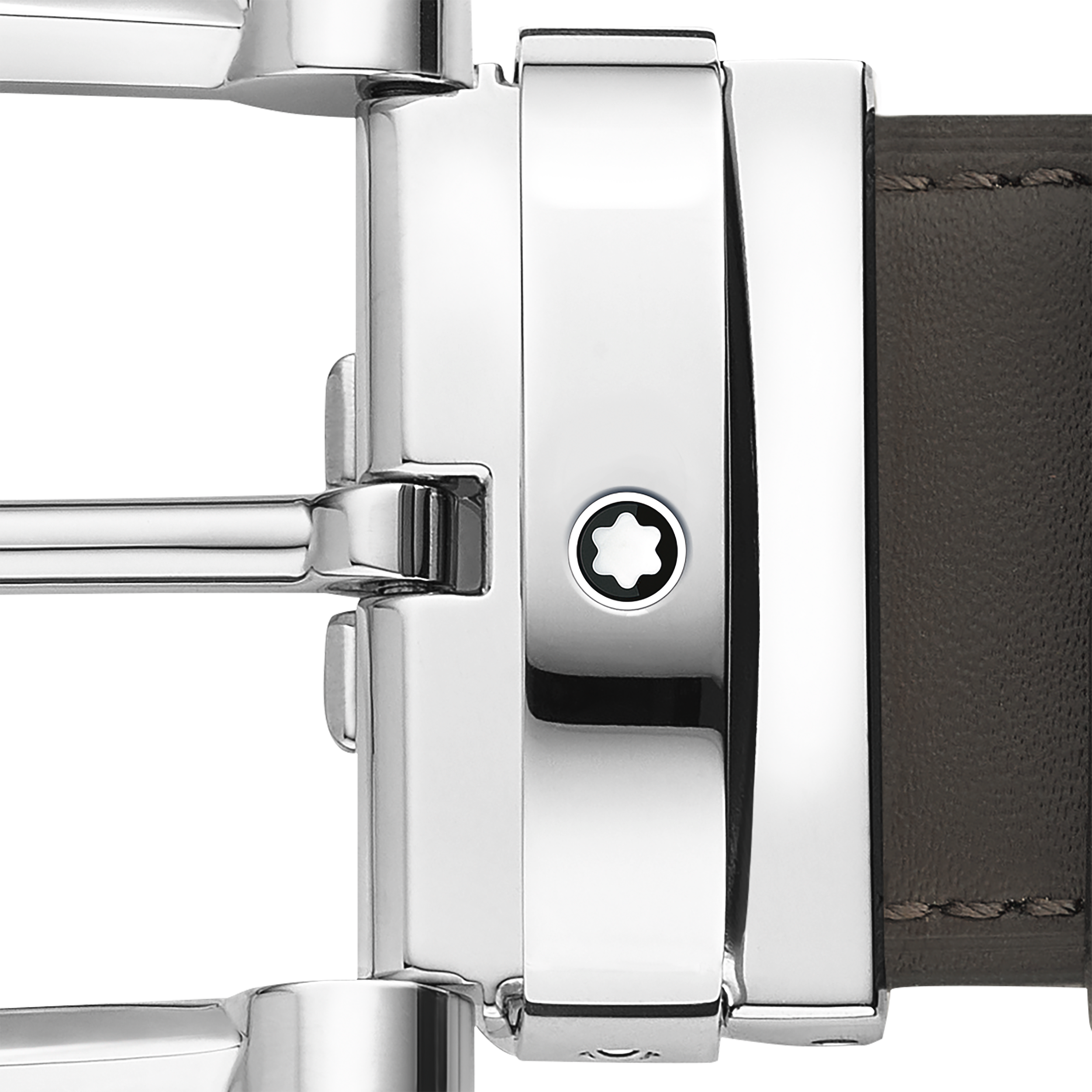 Horseshoe buckle smoke/tan colors 35 mm reversible leather belt, image 4