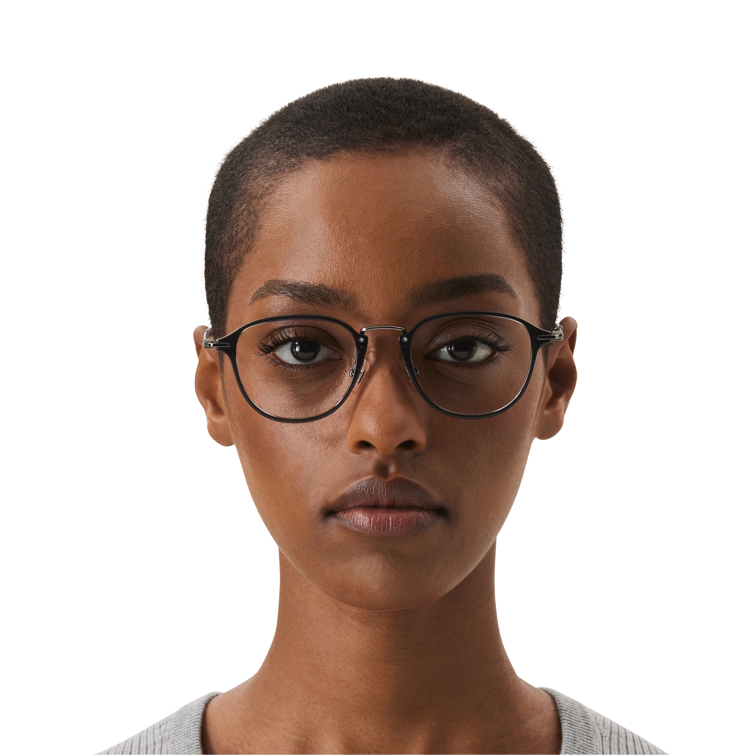 Blue Light Protection Round Sunglasses with Gray-Colored Injected Frame, image 7