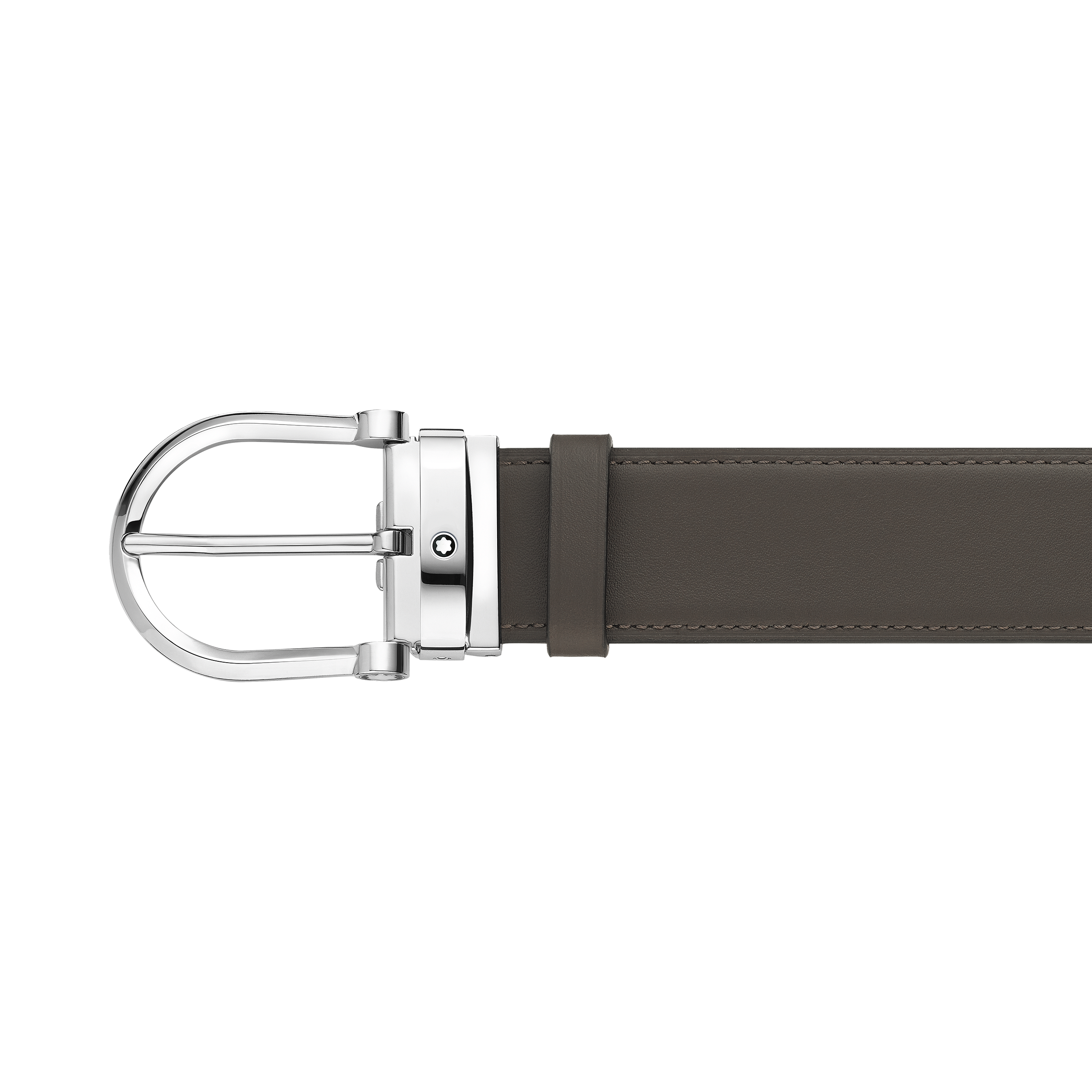 Horseshoe buckle smoke/tan colors 35 mm reversible leather belt