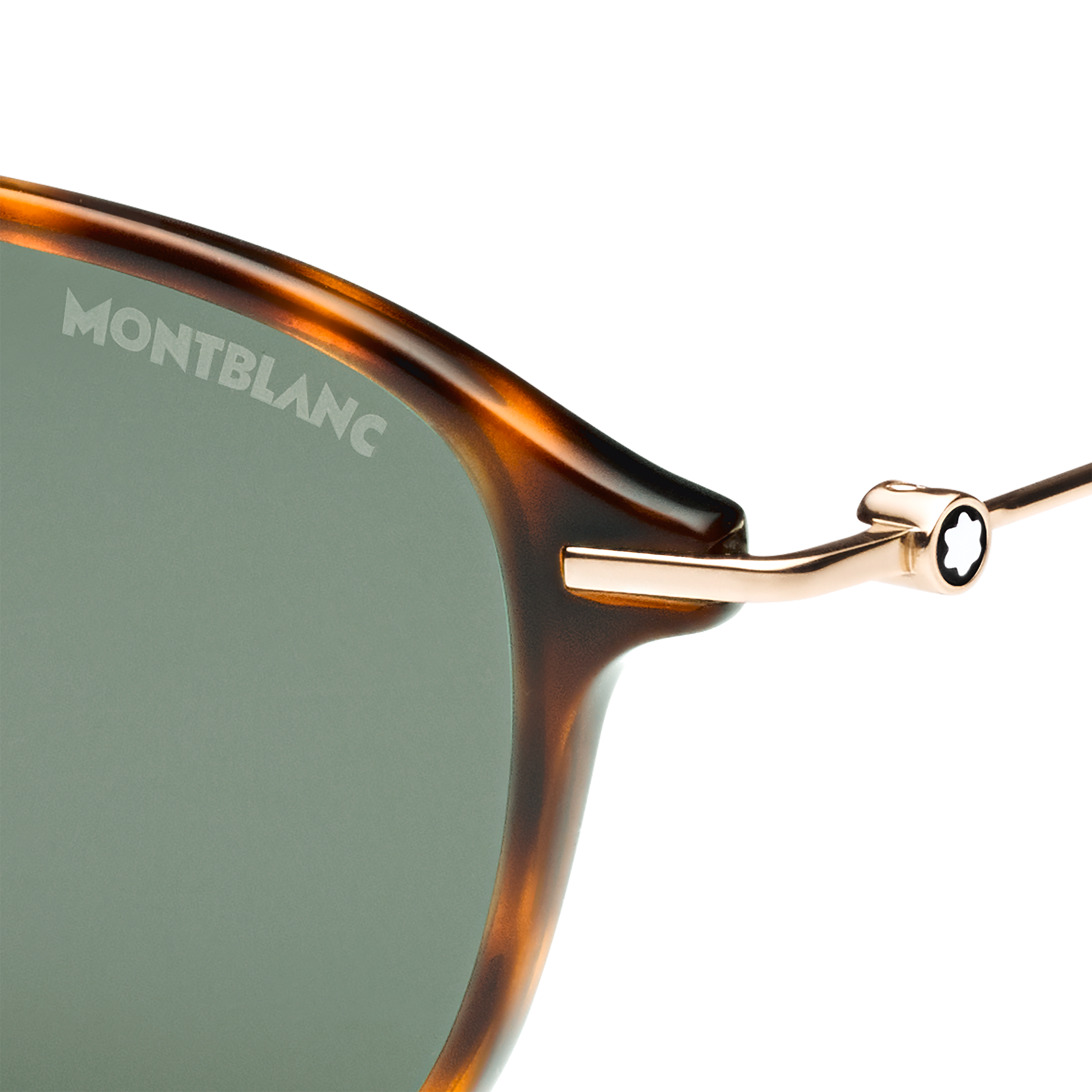 Round Injection-Molded Brown-Colored Sunglasses with Gold-Colored Frame, image 2