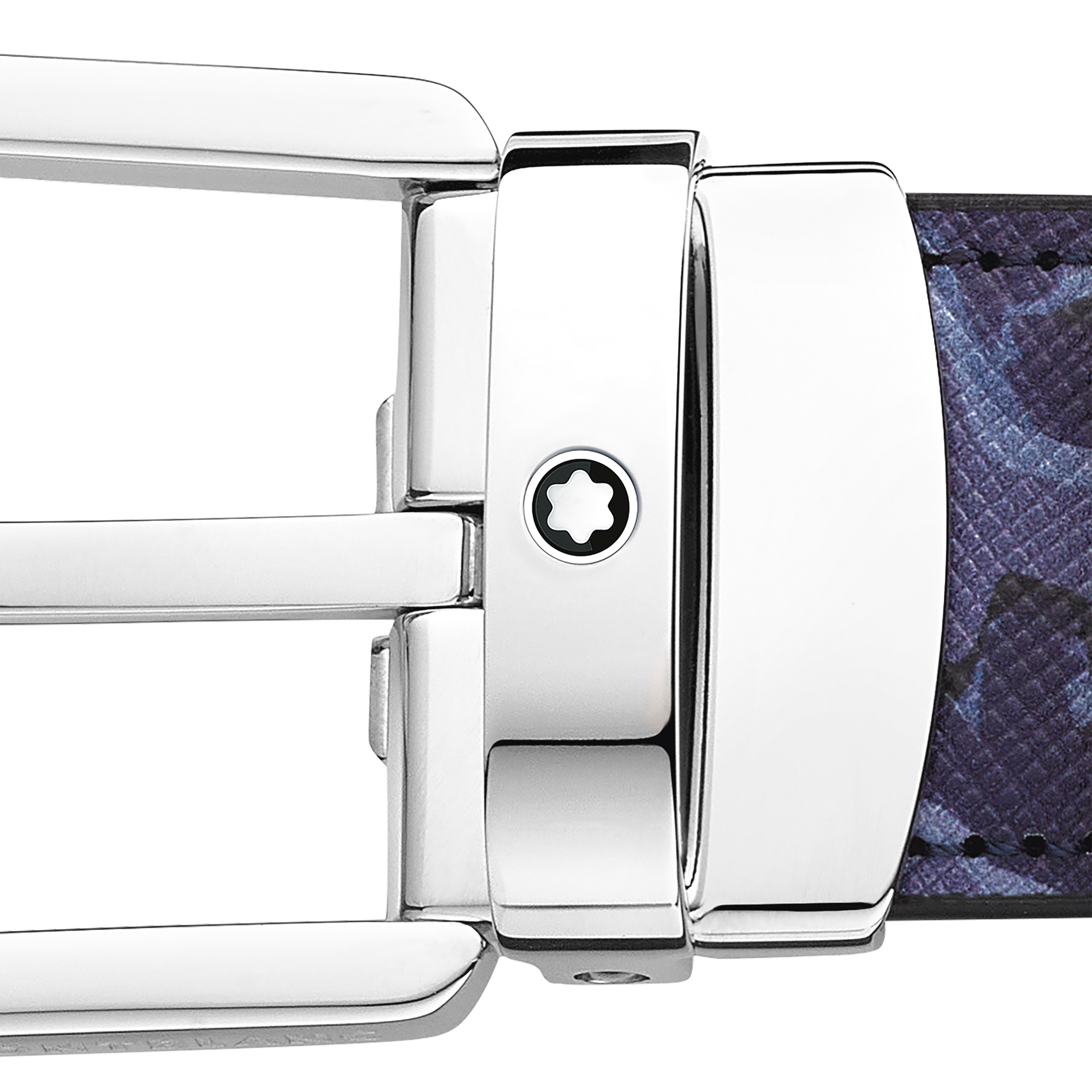 Horseshoe buckle blue 30 mm leather belt, image 4