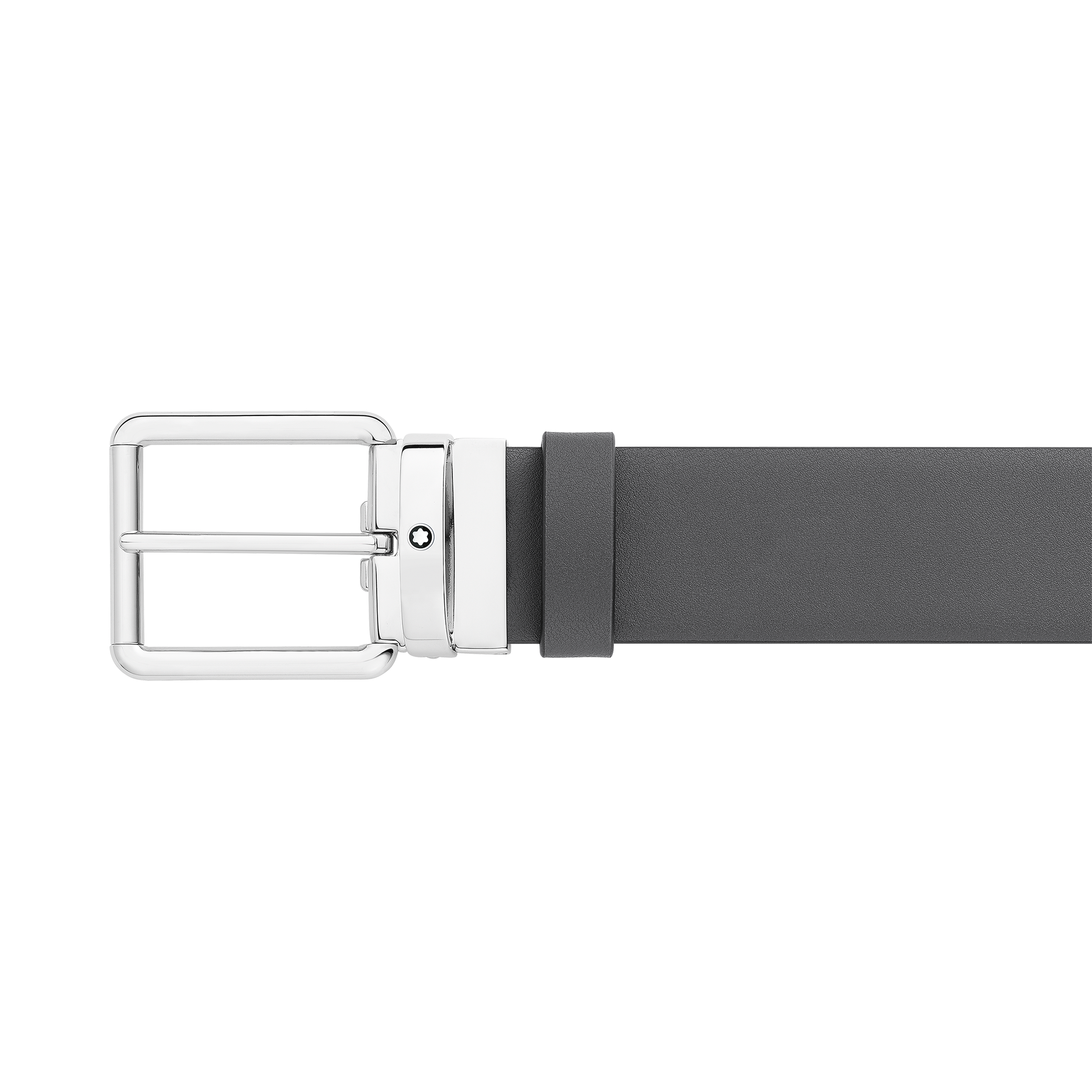 Black/grey 35 mm reversible leather belt
