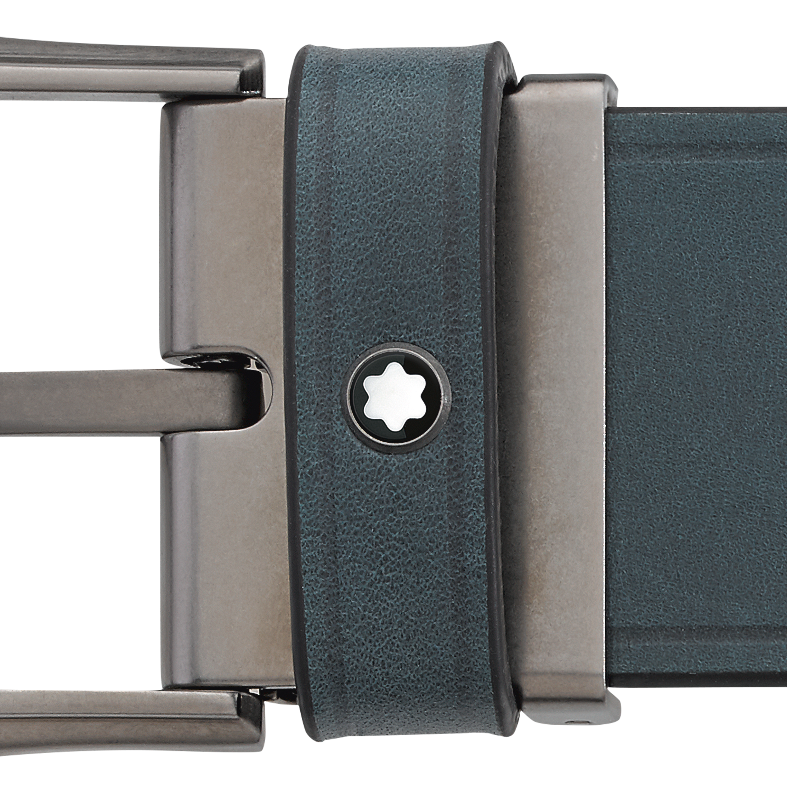 3 صورة ،Rounded Trapeze Graphite-Colour Pin Buckle Belt