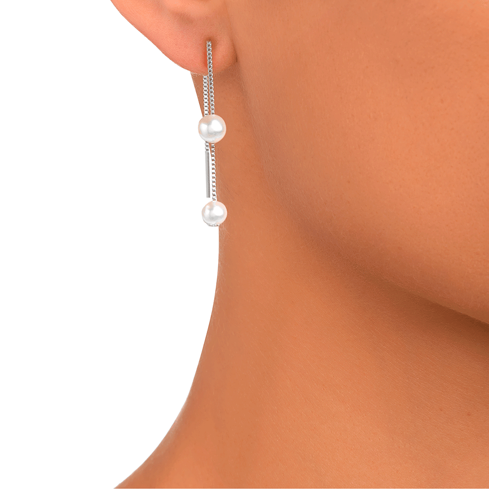 Bohème Moongarden long earrings with pearls, image 2