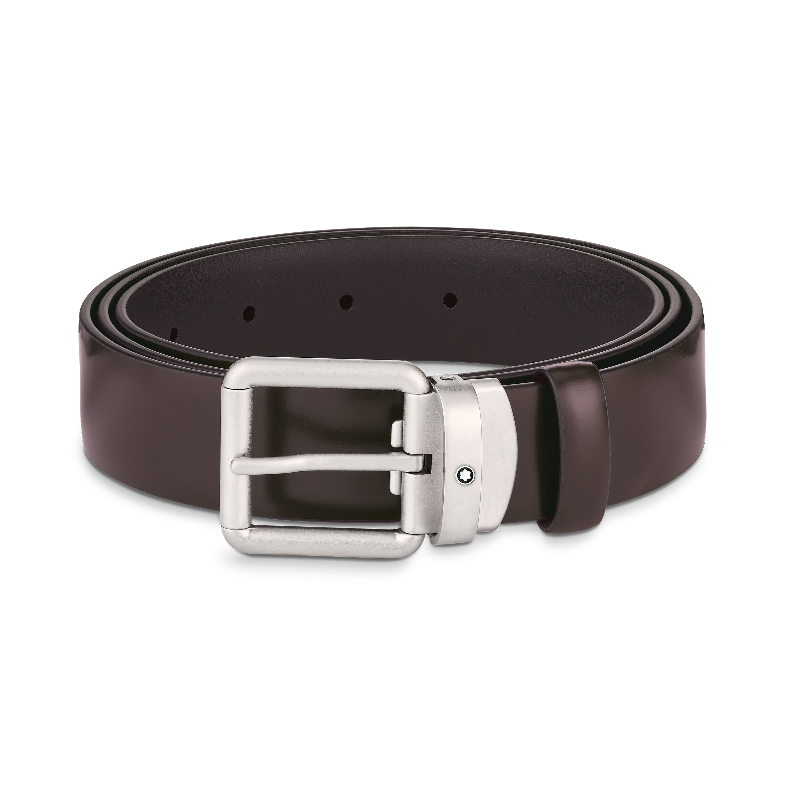 Brushed brown 30 mm leather belt, image 1