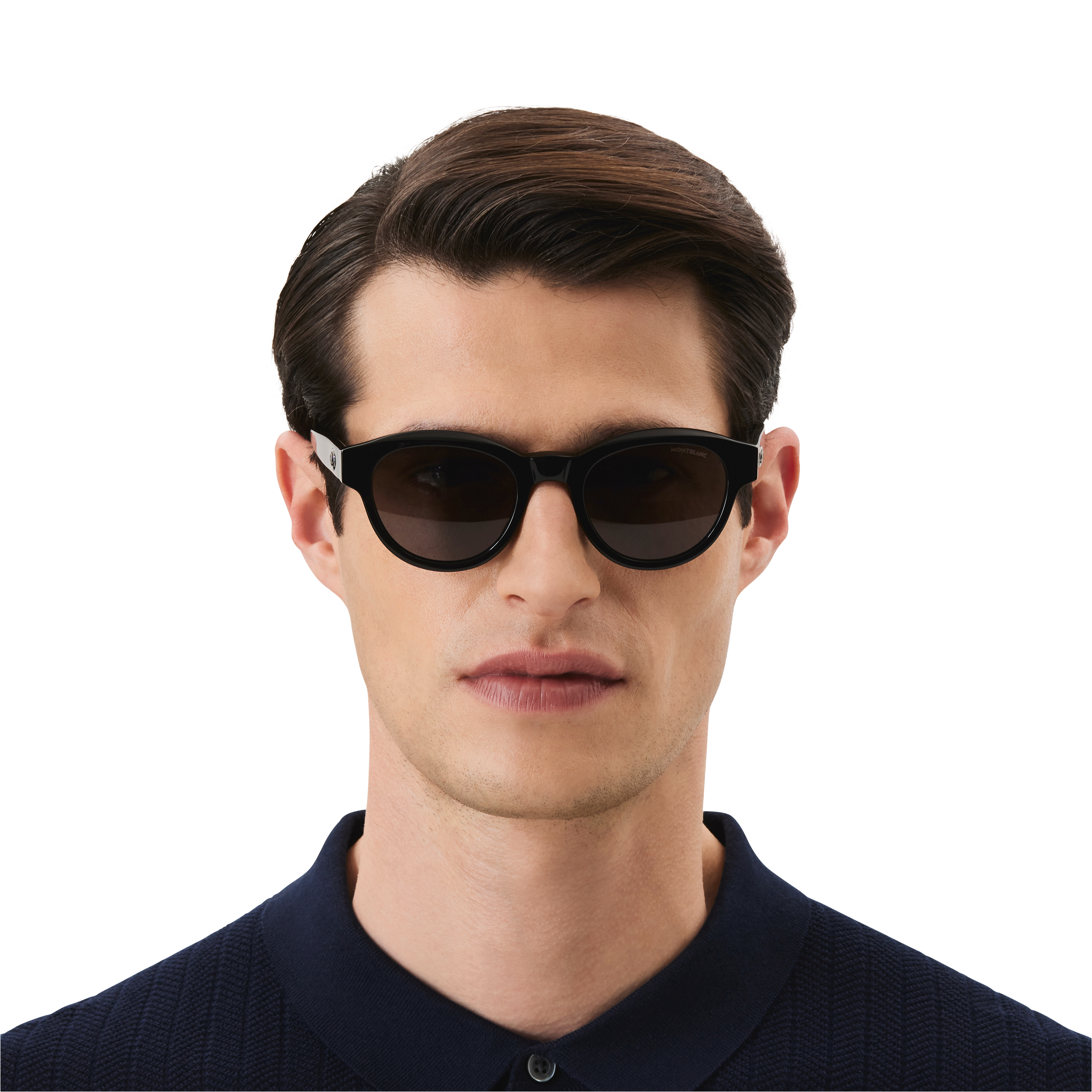 Round Sunglasses with Black-Colored Acetate Frame, image 4