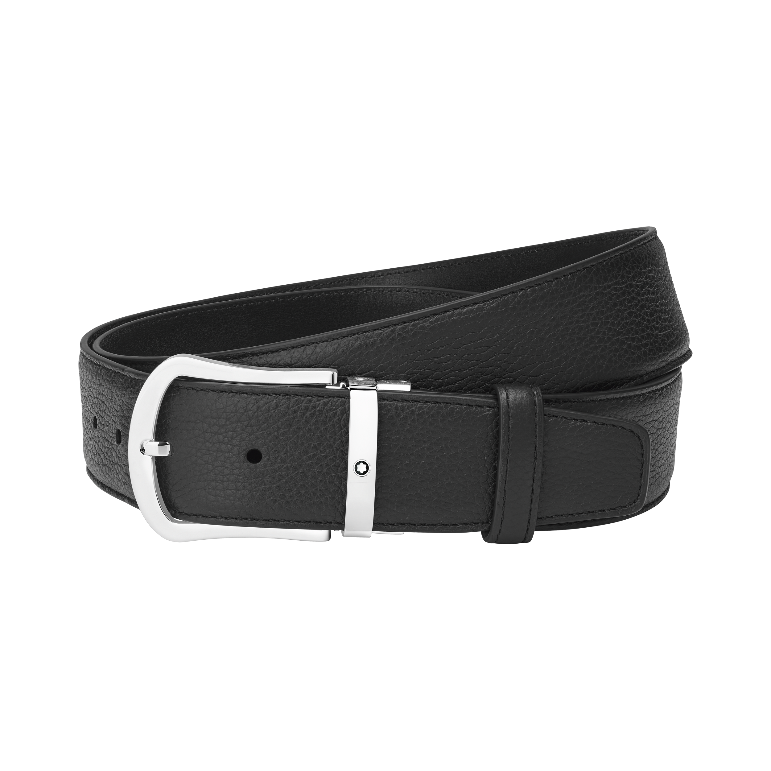 Black 40 mm leather belt, image 1