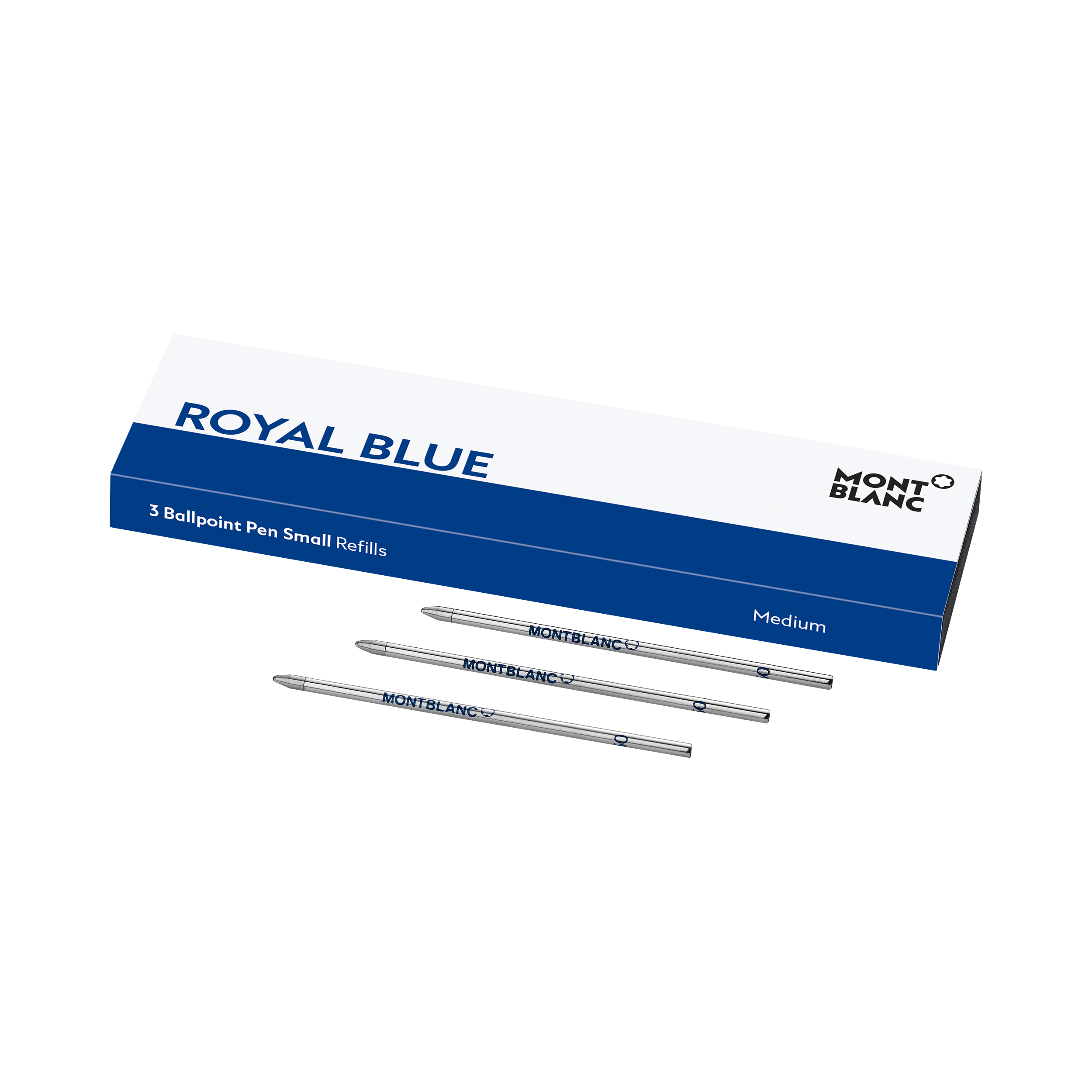 3 Ballpoint Small Refills, Royal Blue - Medium, image 2