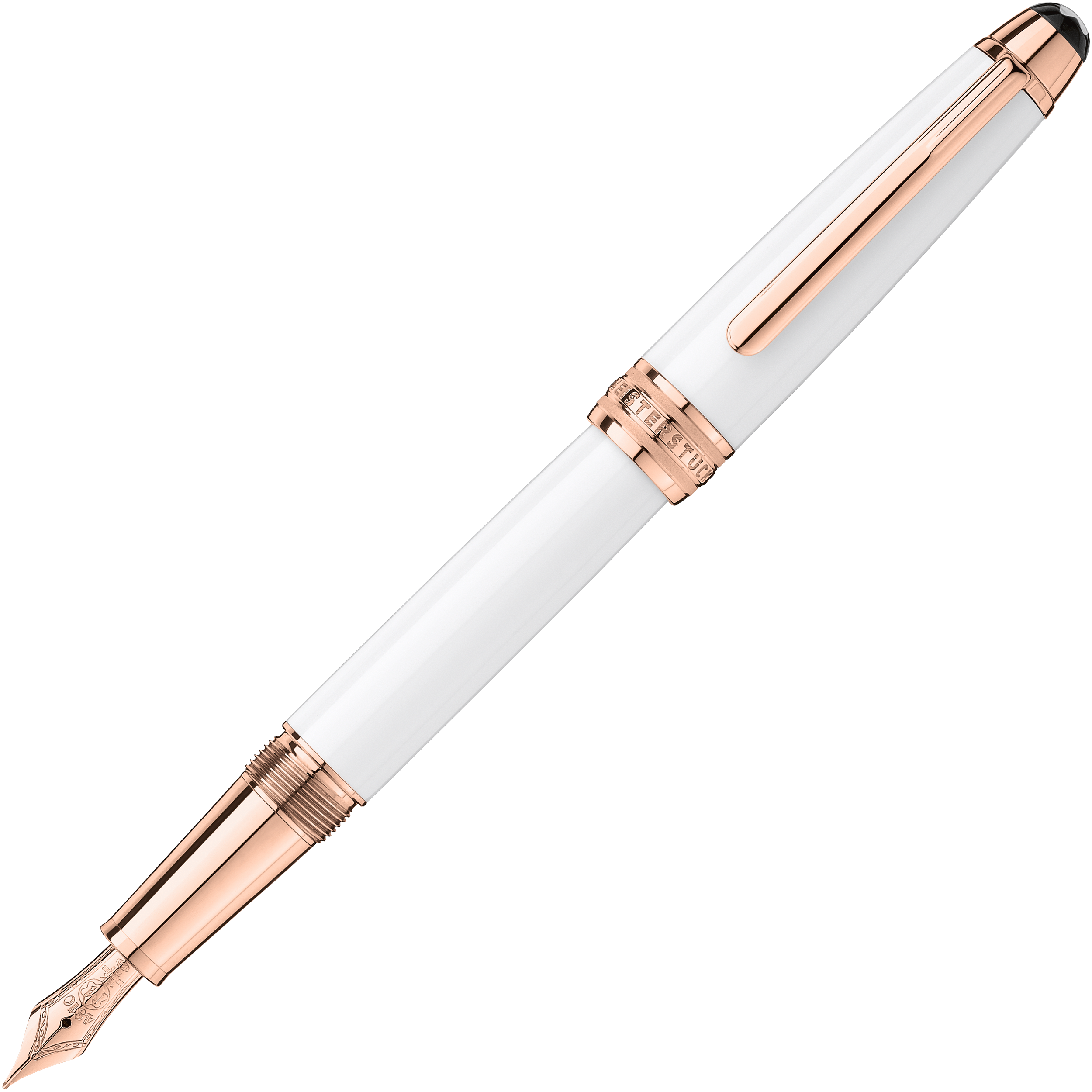 Meisterstück White Solitaire Rose Gold-Coated Classique Fountain Pen, image 1