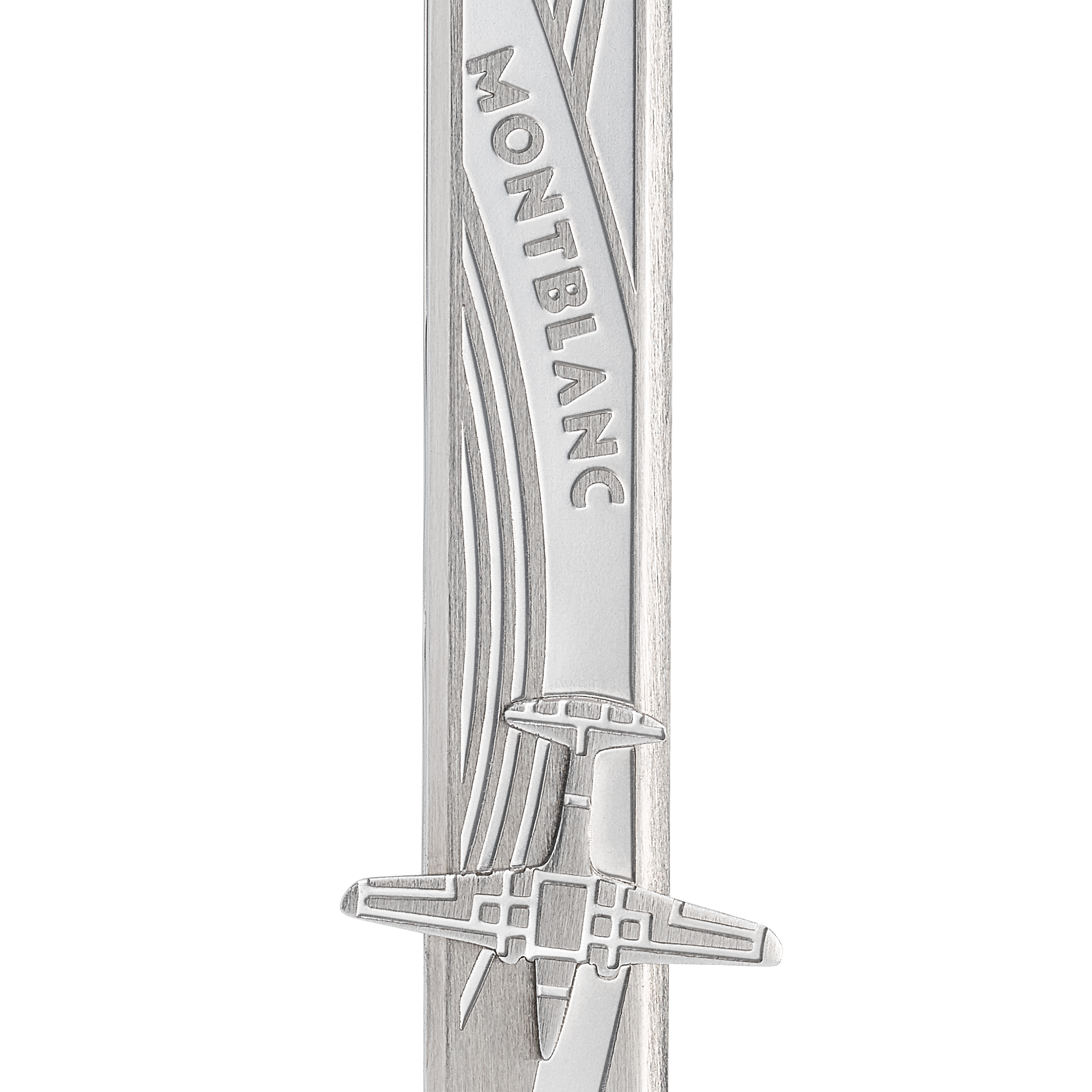 Tie bar in stainless steel with airplane engraving, image 2