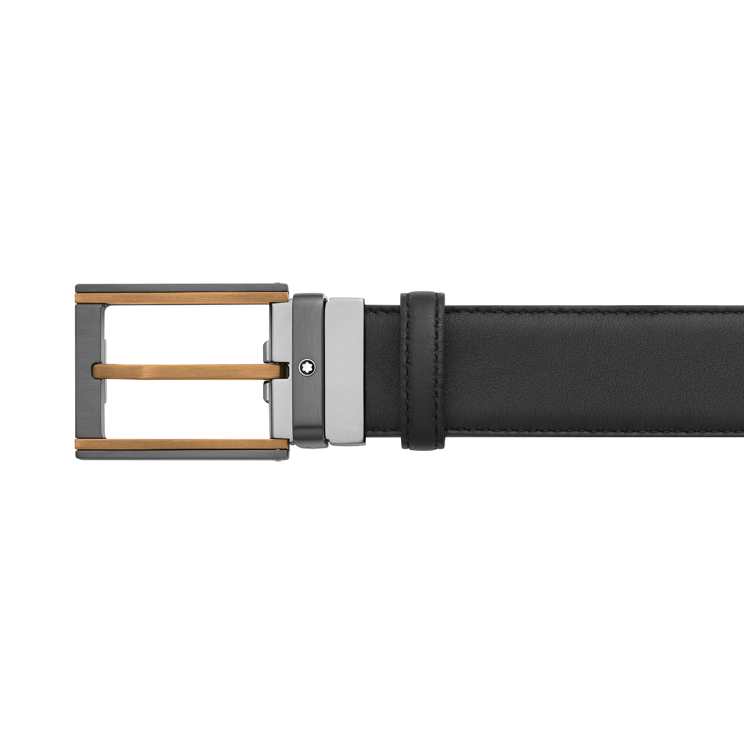 Black 35 mm leather belt, image 2