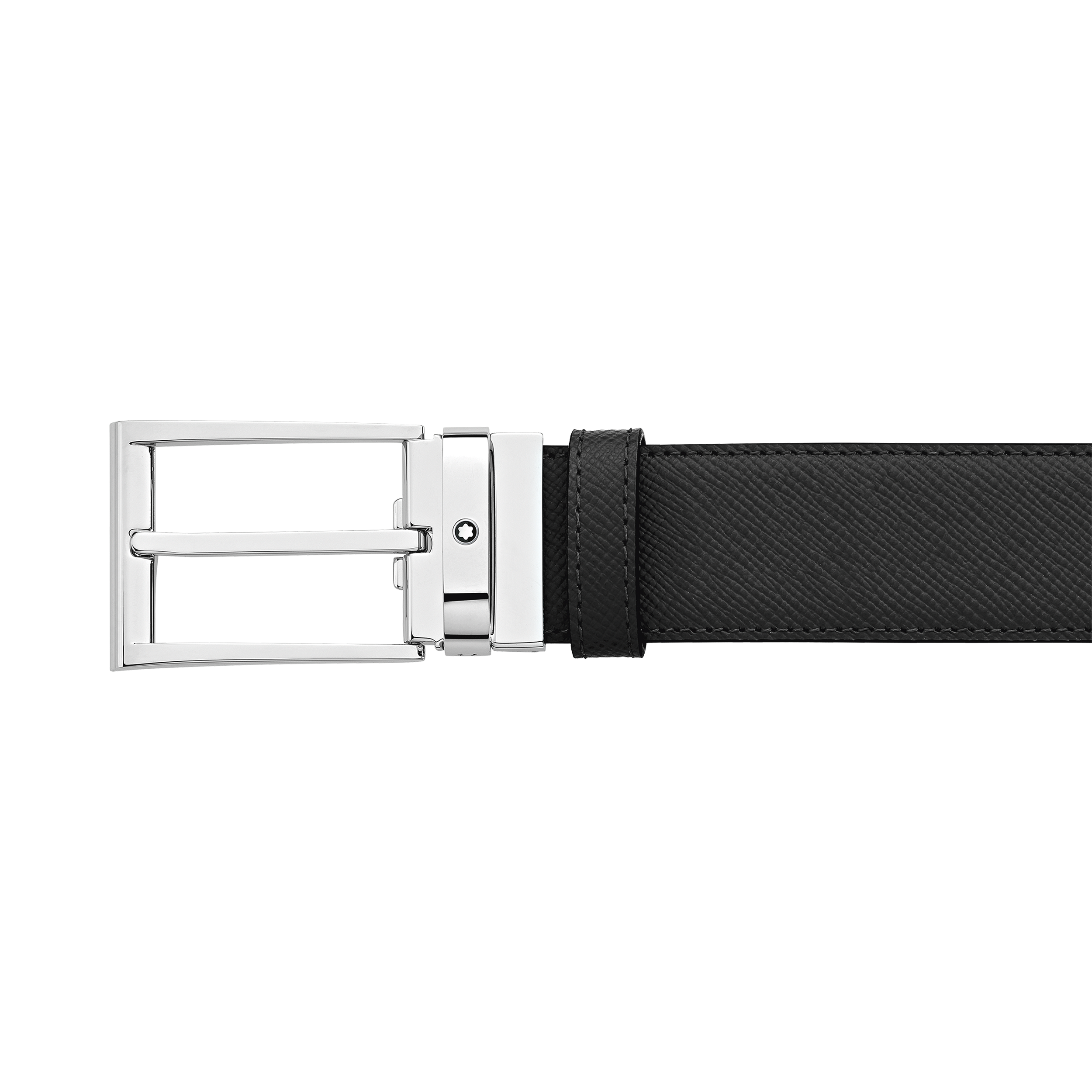 Black/blue 35 mm reversible leather belt, image 5