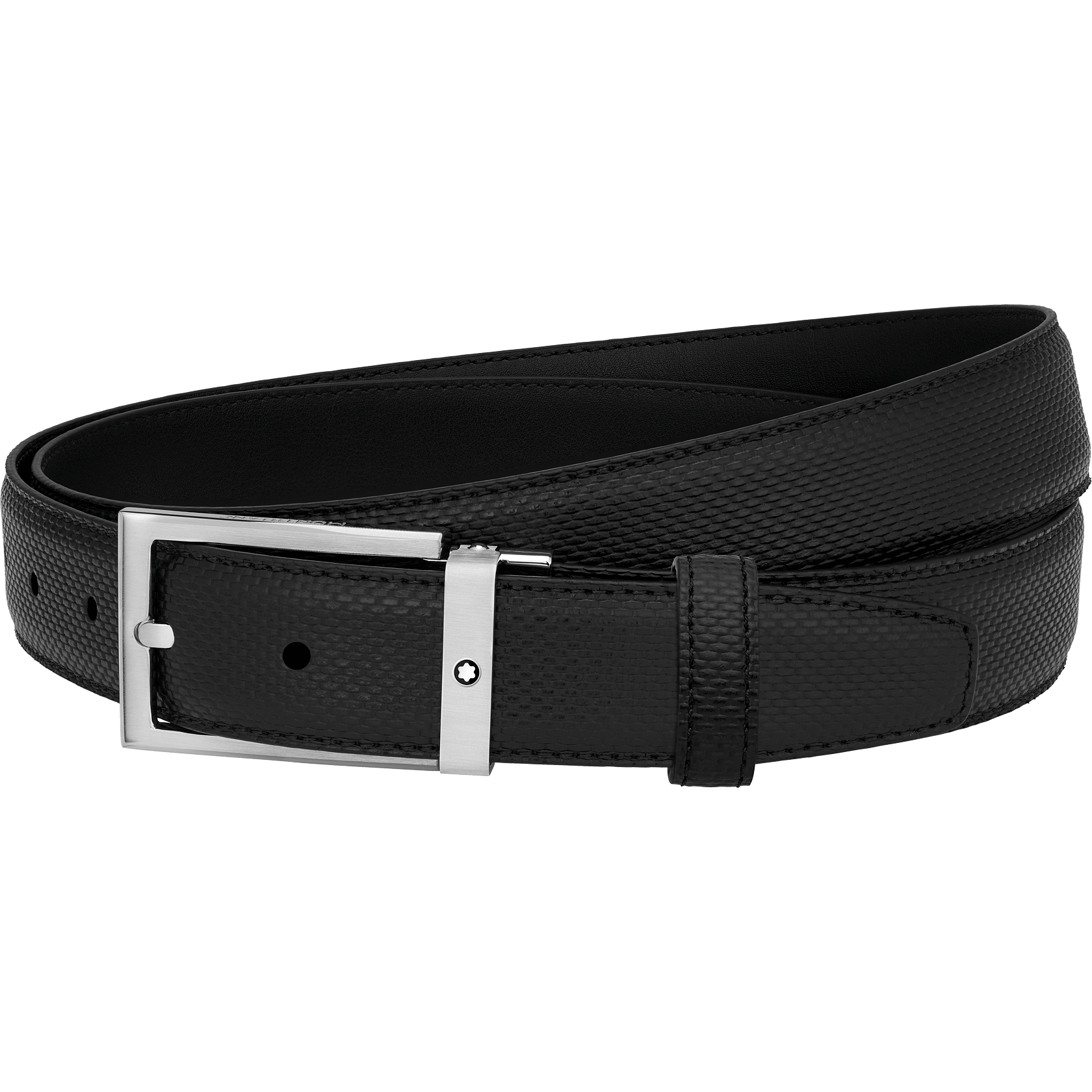Black 30 mm leather belt, image 1