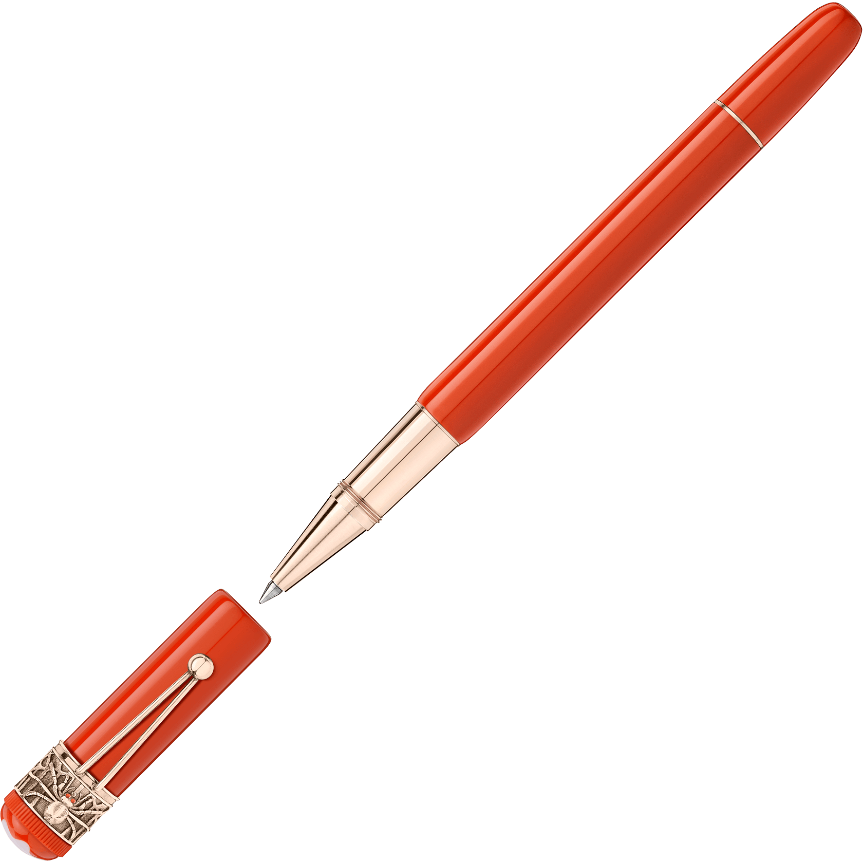 Montblanc Heritage Collection Rouge et Noir Spider Metamorphosis Special Edition Coral Rollerball, image 1