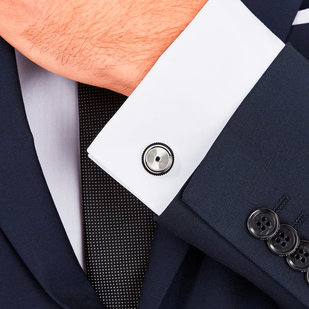 5 صورة ،Cuff Links, round, steel, Horlogerie