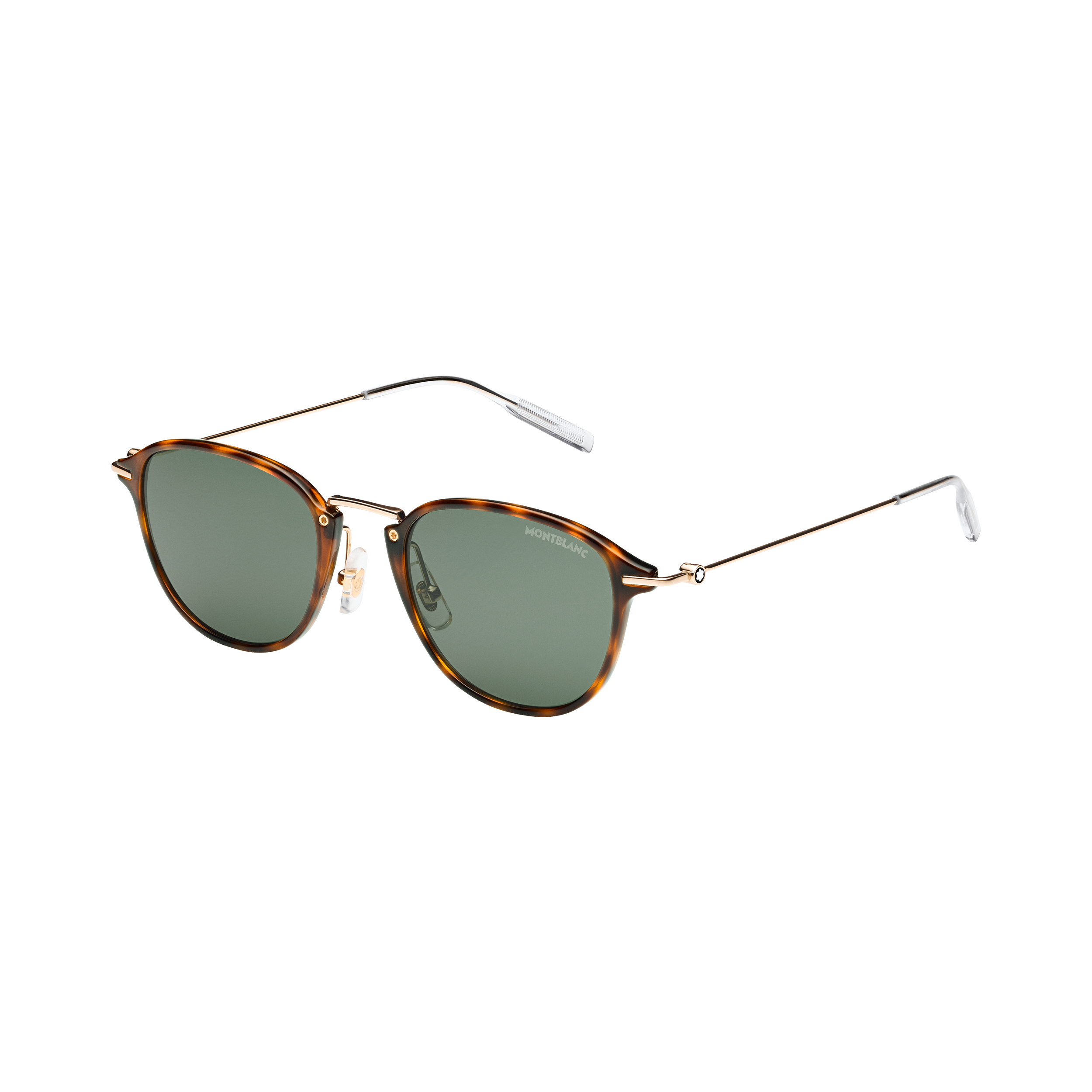 Round Injection-Molded Brown-Colored Sunglasses with Gold-Colored Frame, image 1