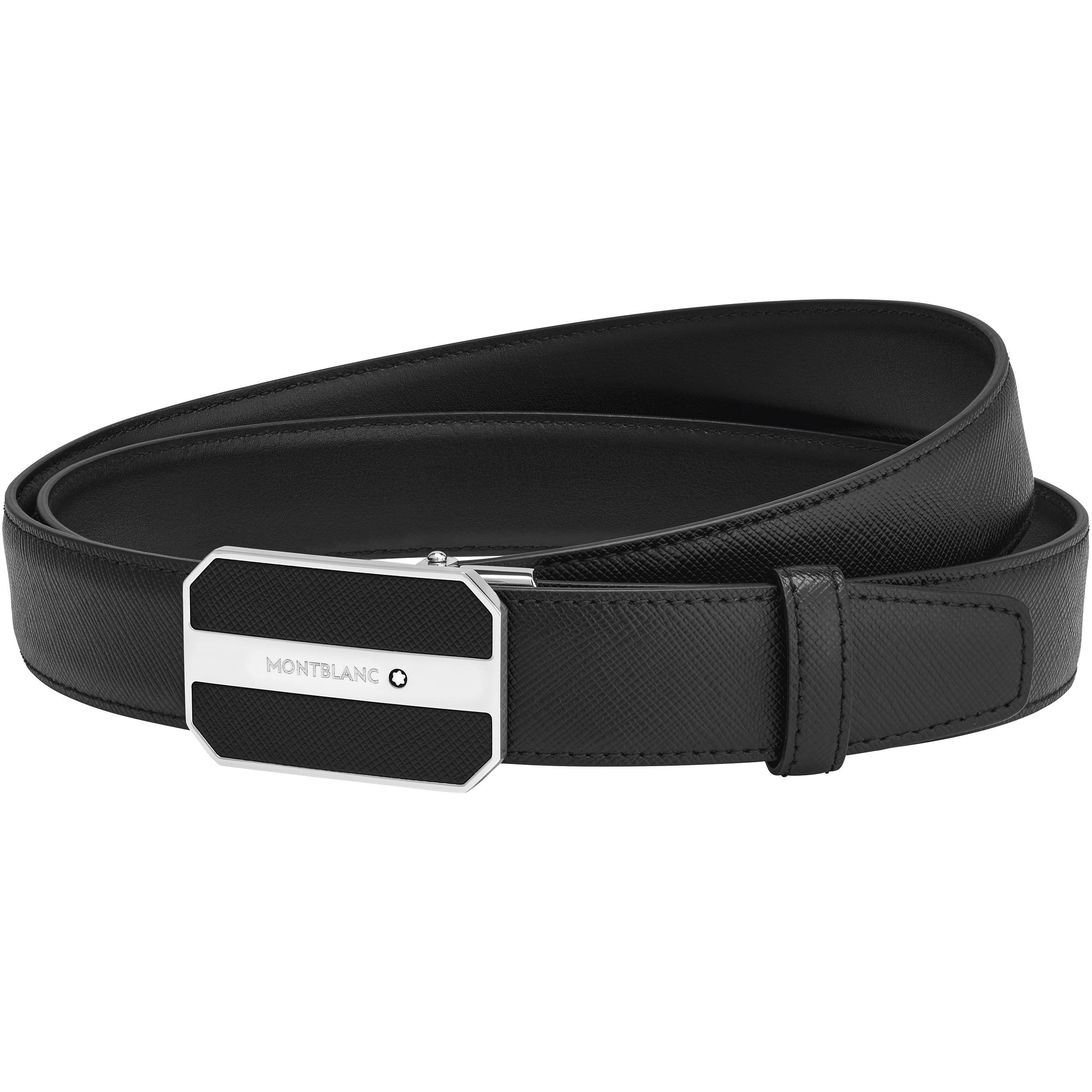 Black 30 mm leather belt, image 1