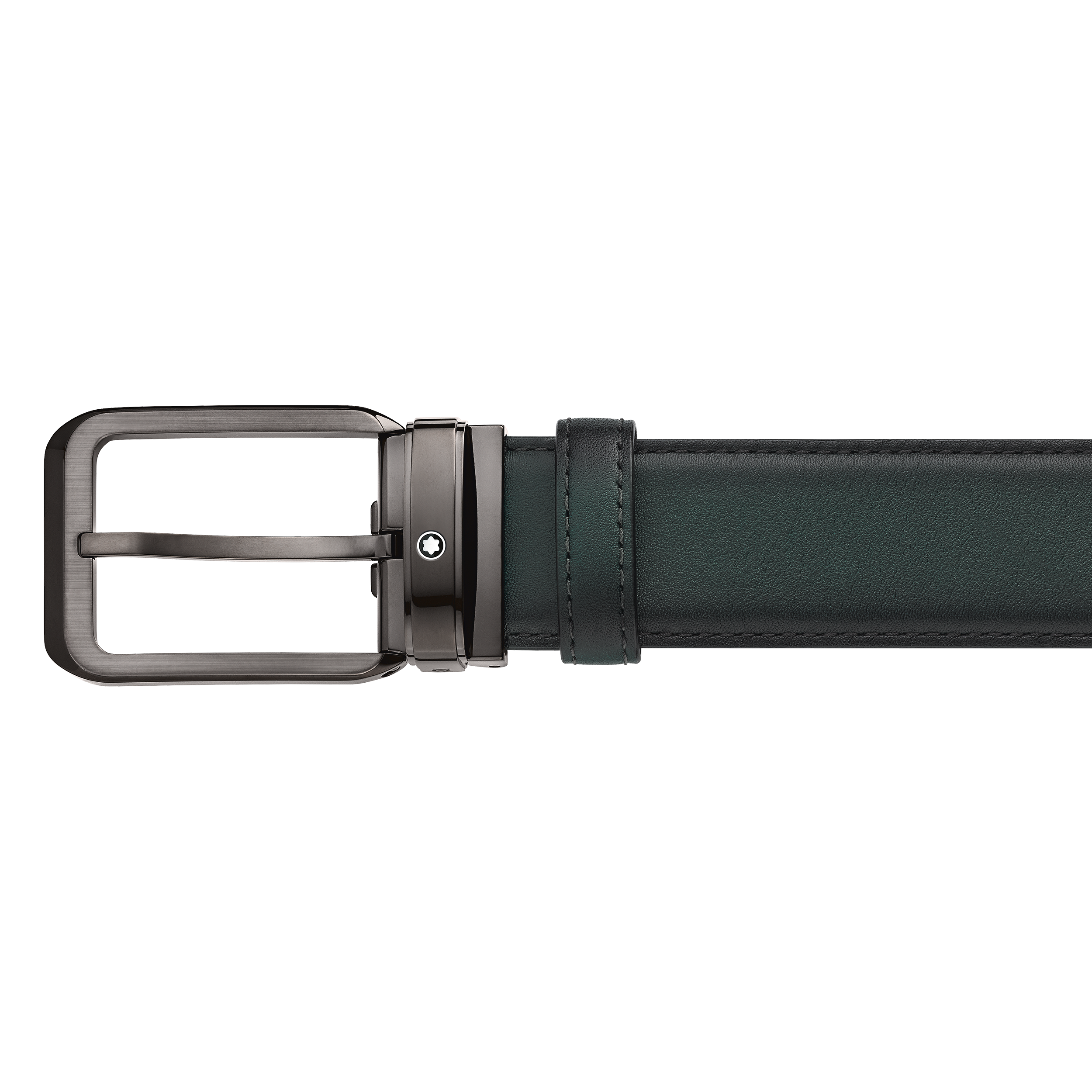 Green 35 mm leather belt, image 2