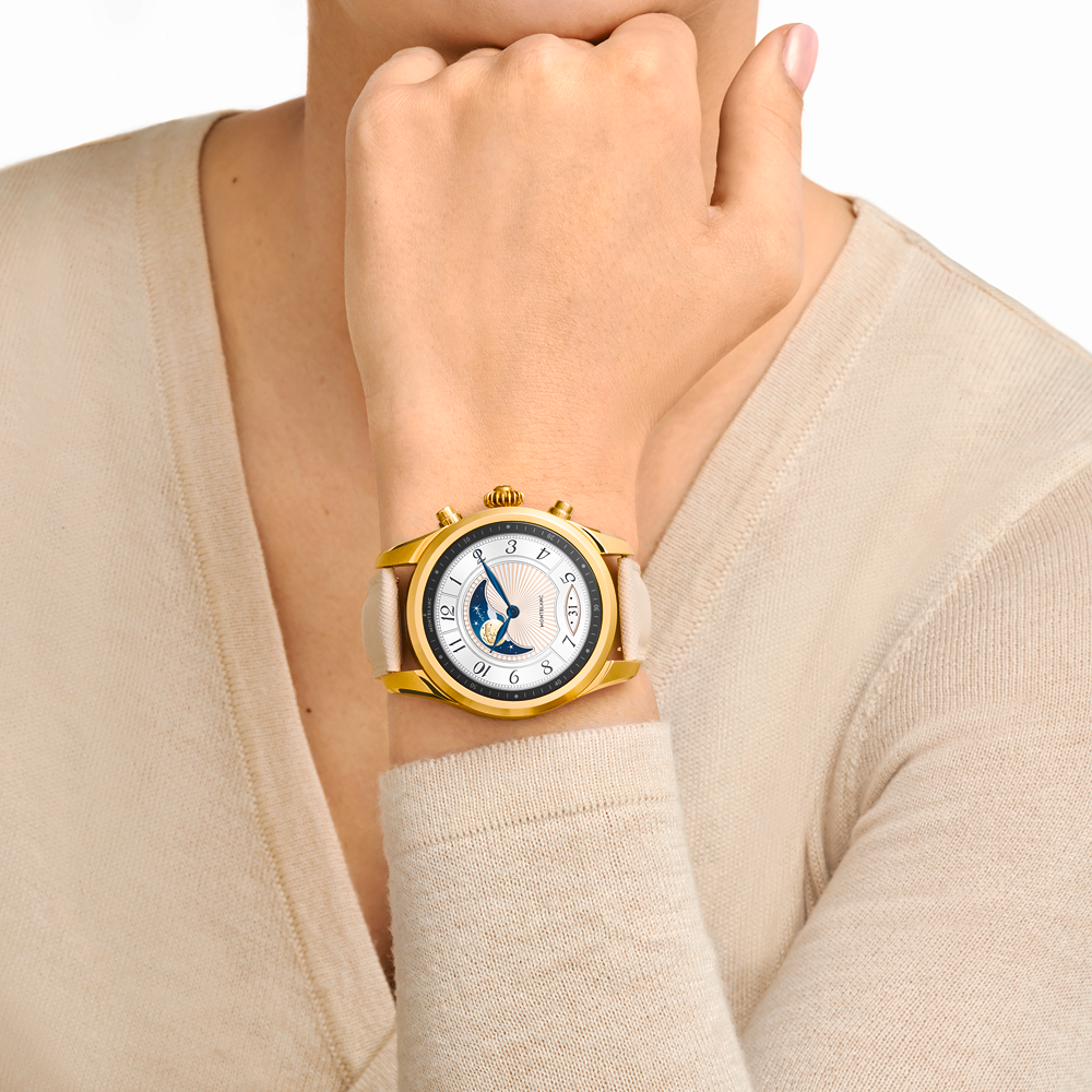 4 صورة ،Montblanc Summit 2+ Smartwatch - Golden Colour with Leather Strap