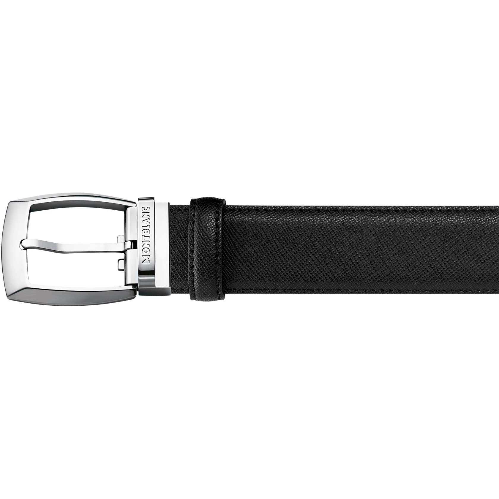 Black 35 mm leather belt, image 1