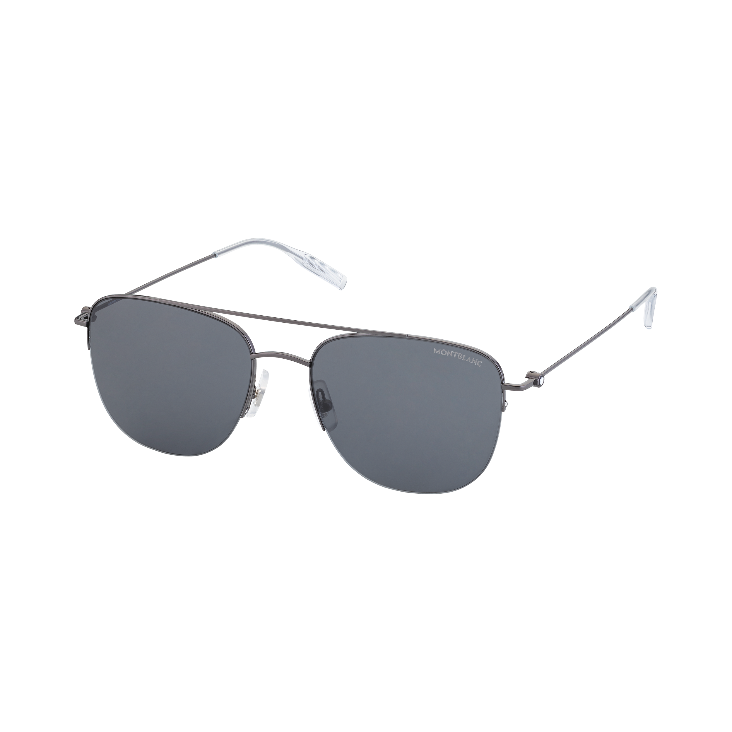 Rectangular Ruthenium Metal Frame Sunglasses