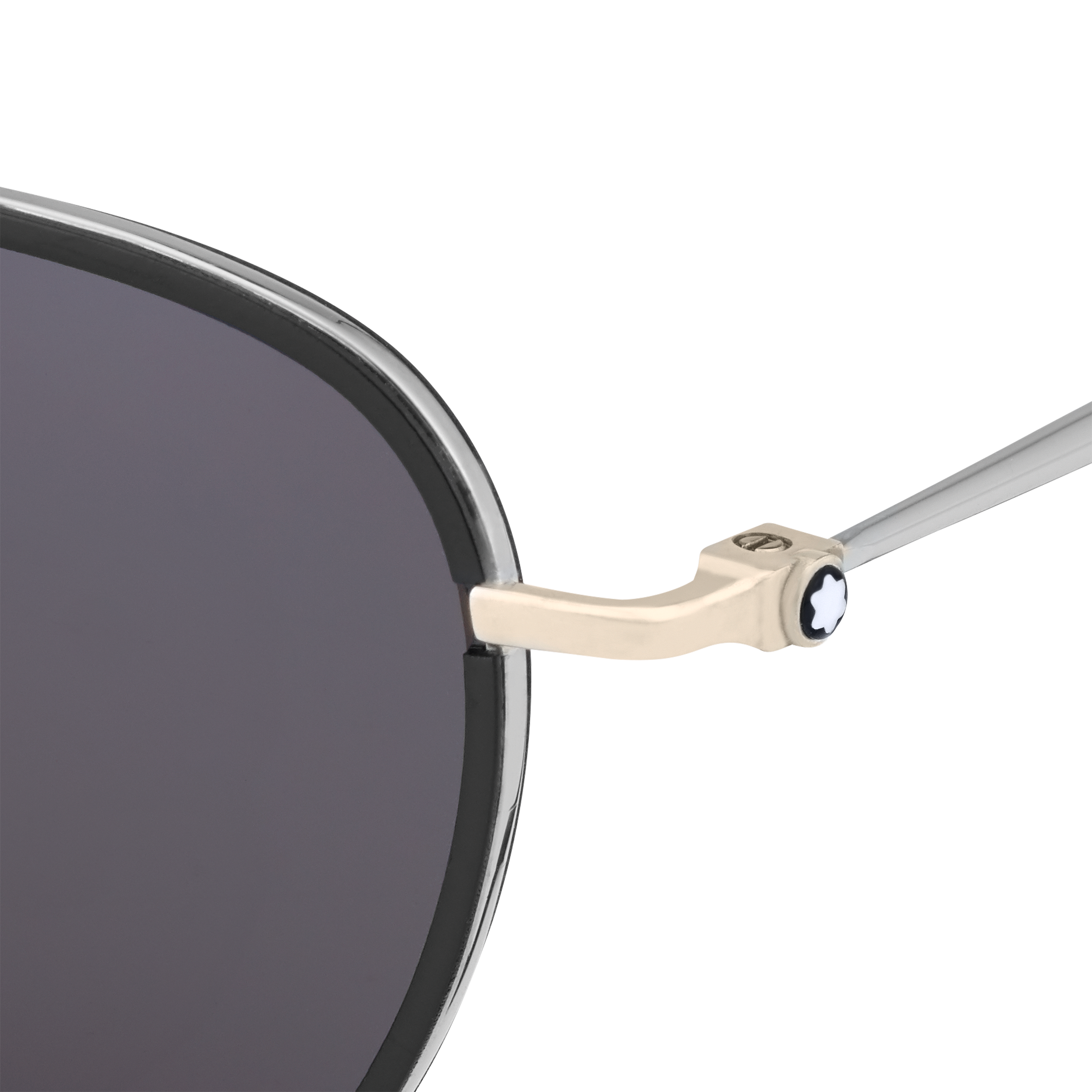 Rectangular Sunglasses with Black and Silver-Colored Steel and Acetate Frame, image 2