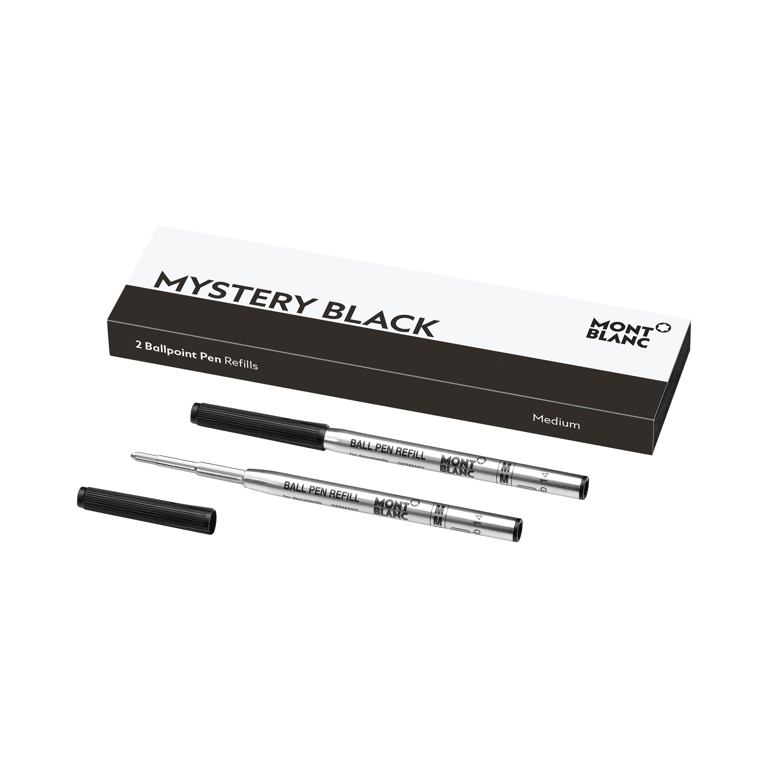 2 Ballpoint Refills, Mystery Black - Medium