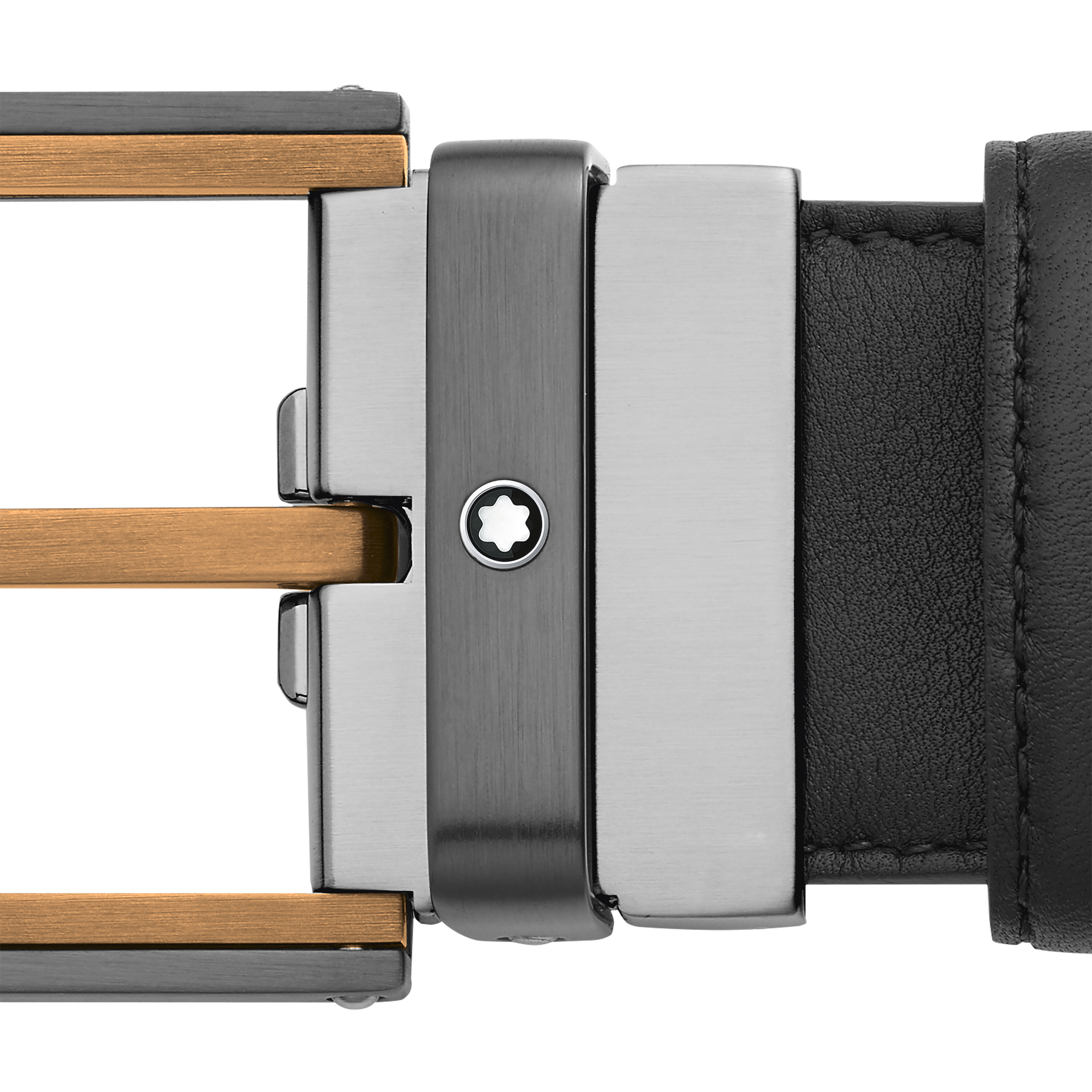 Black 35 mm leather belt, image 3