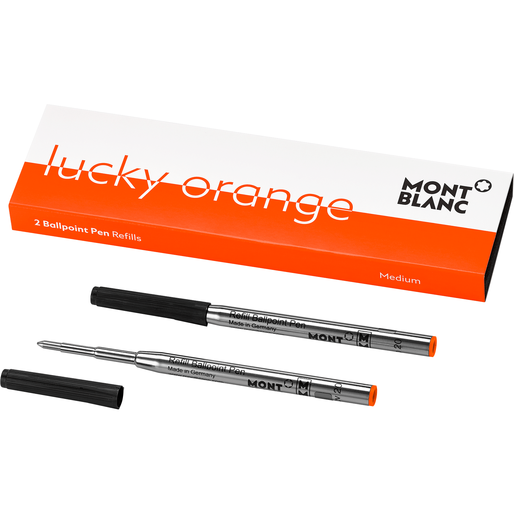 1 صورة ،2 Ballpoint Pen Refills (M) Lucky Orange