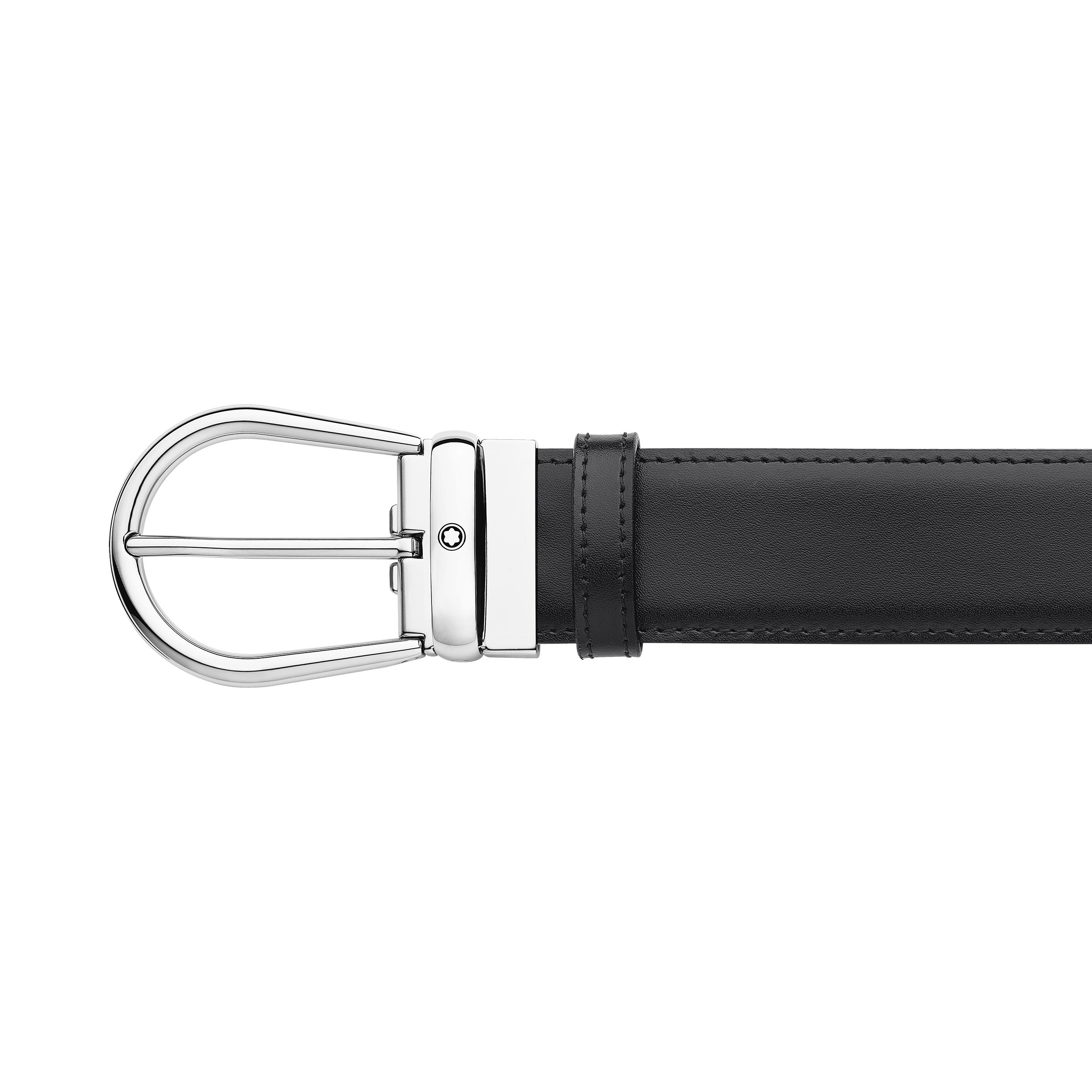 Horseshoe buckle black/brown 35 mm reversible leather belt, image 3